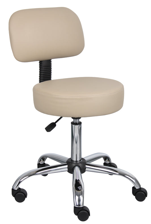 Boss Beige Caressoft Medical Stool W/ Back Cushion