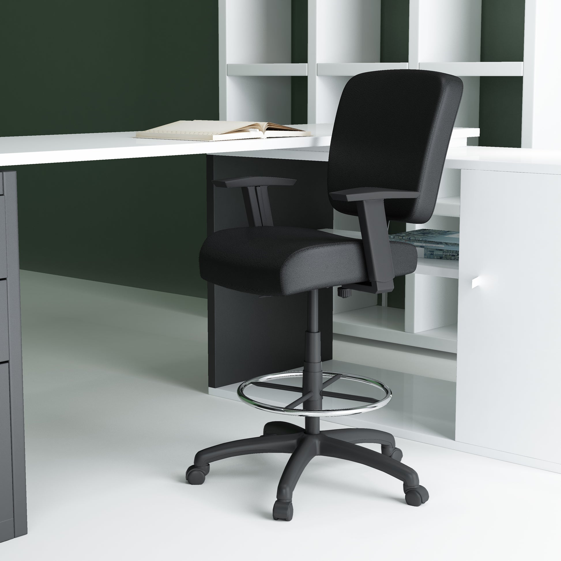 Boss 300 lb Heavy Duty Office Stool, Black image 2