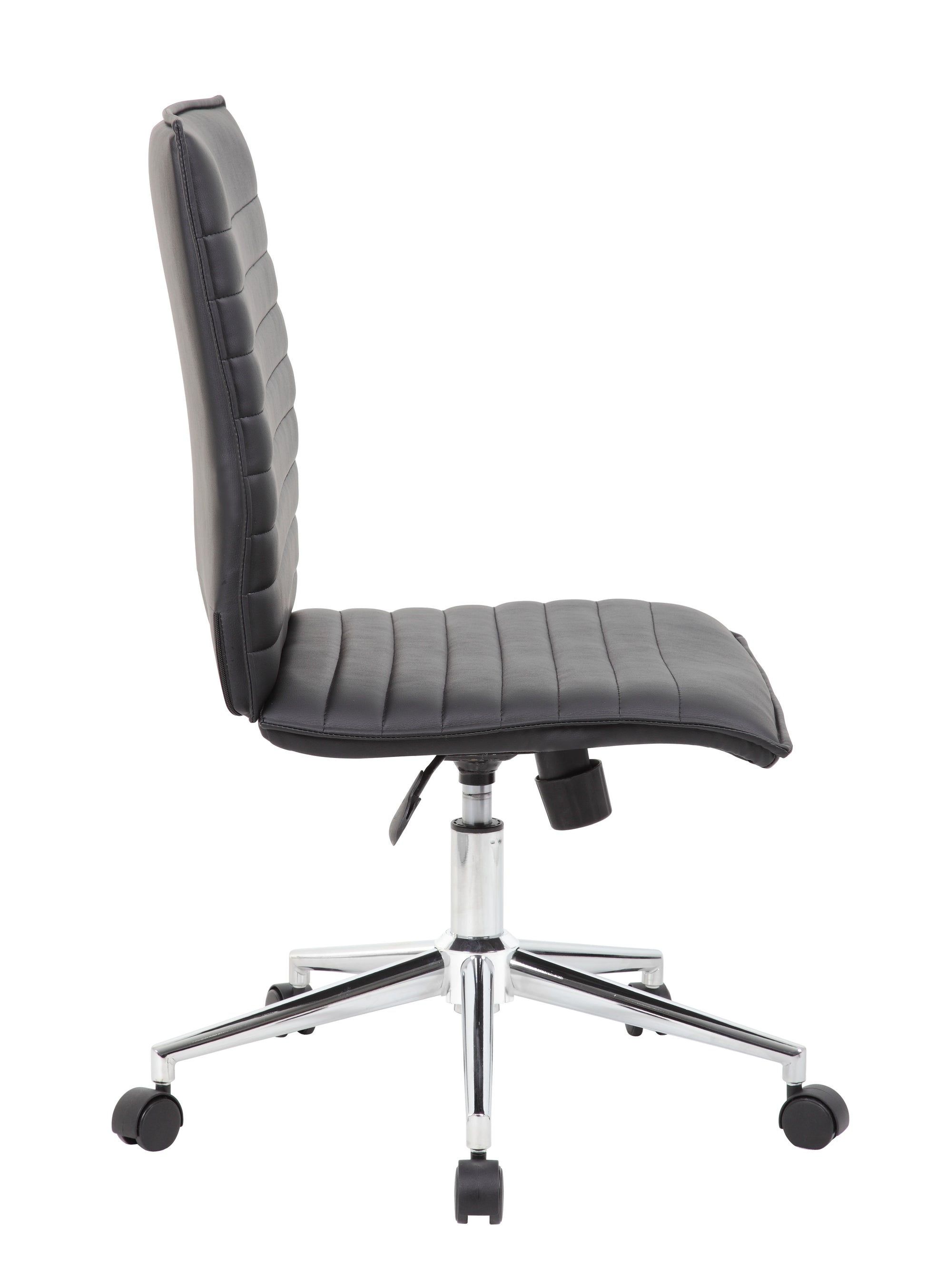 Boss Black Vinyl Armless Hospitality Chair image 8