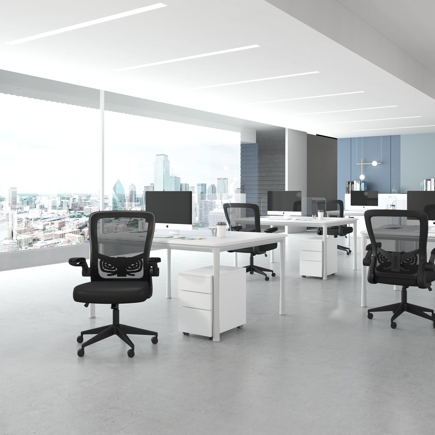 Boss Black Mesh, Flip Arm, Task Chair, Black Frame image 2