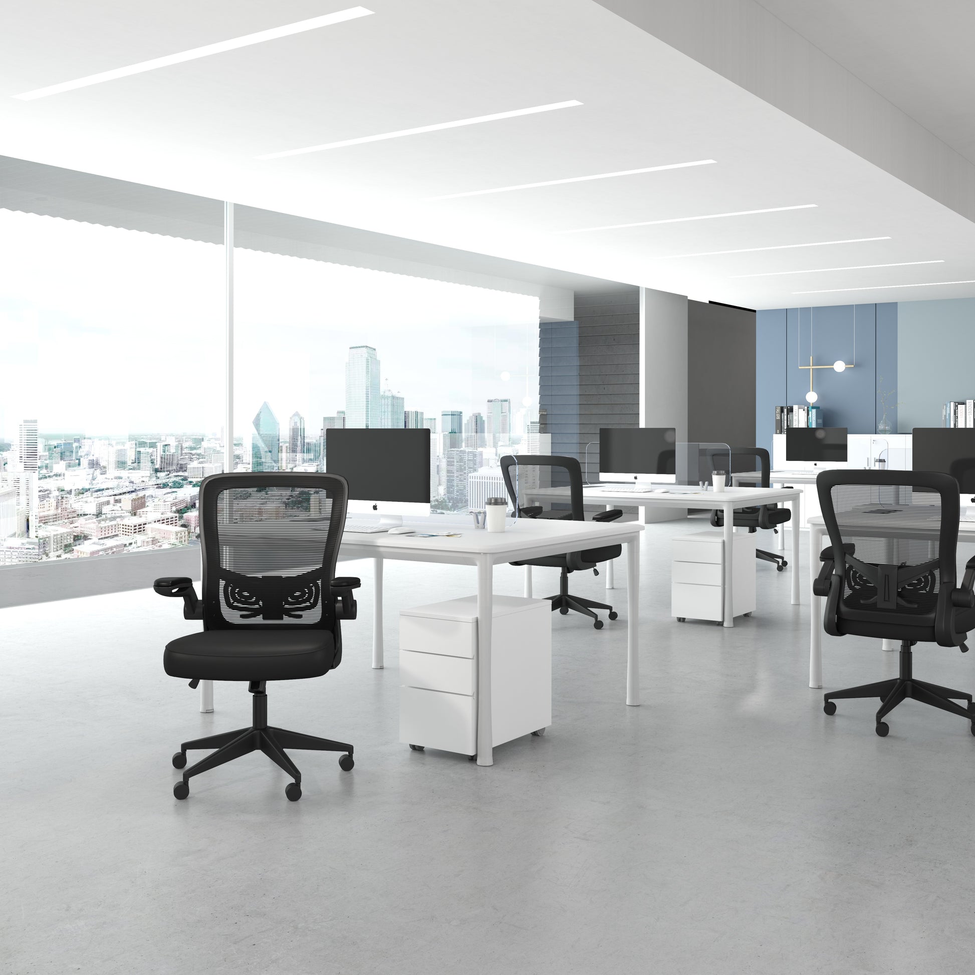 Boss Black Mesh, Flip Arm, Task Chair, Black Frame image 2