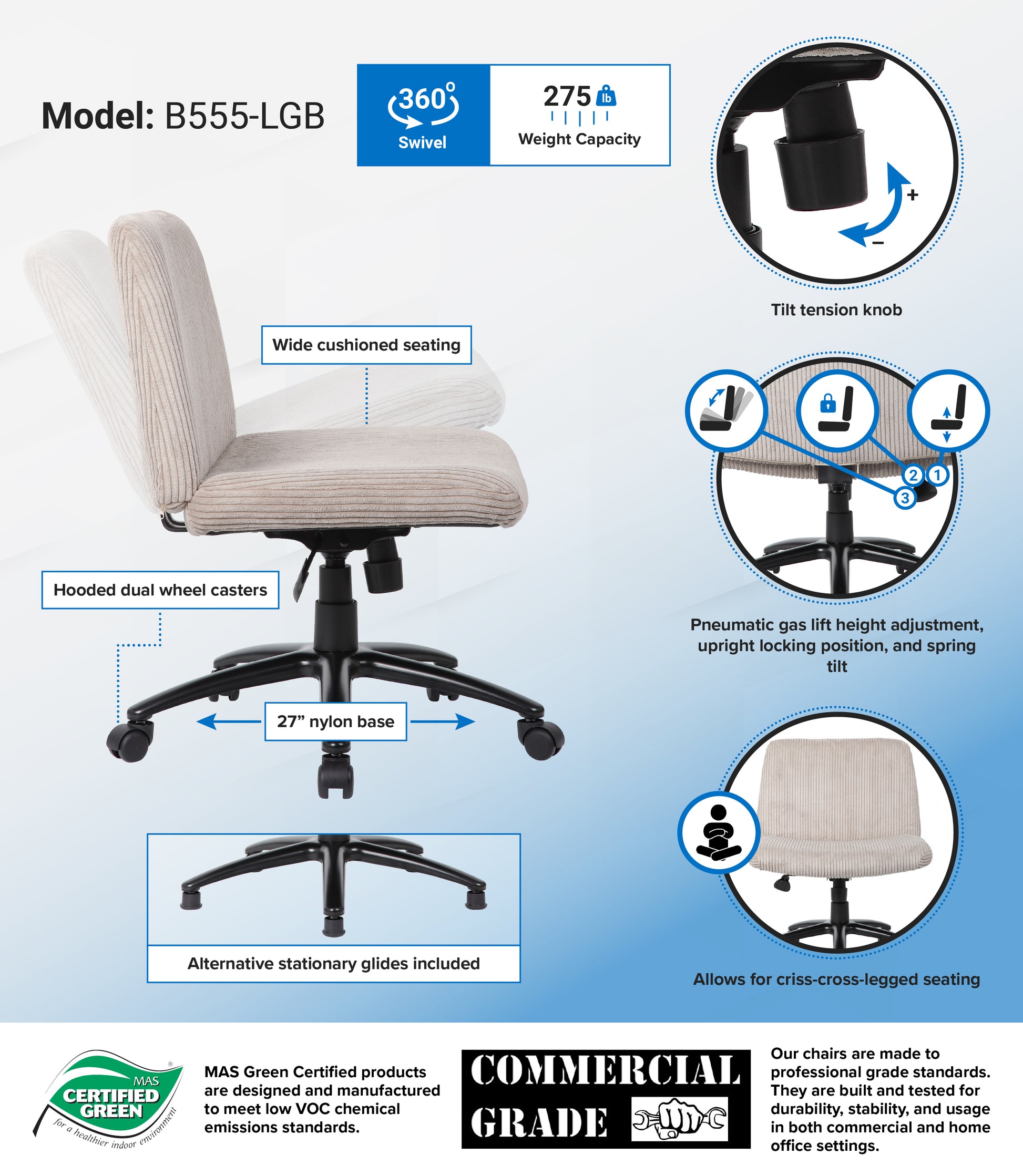 Boss Criss Cross Chair, Beige image 3