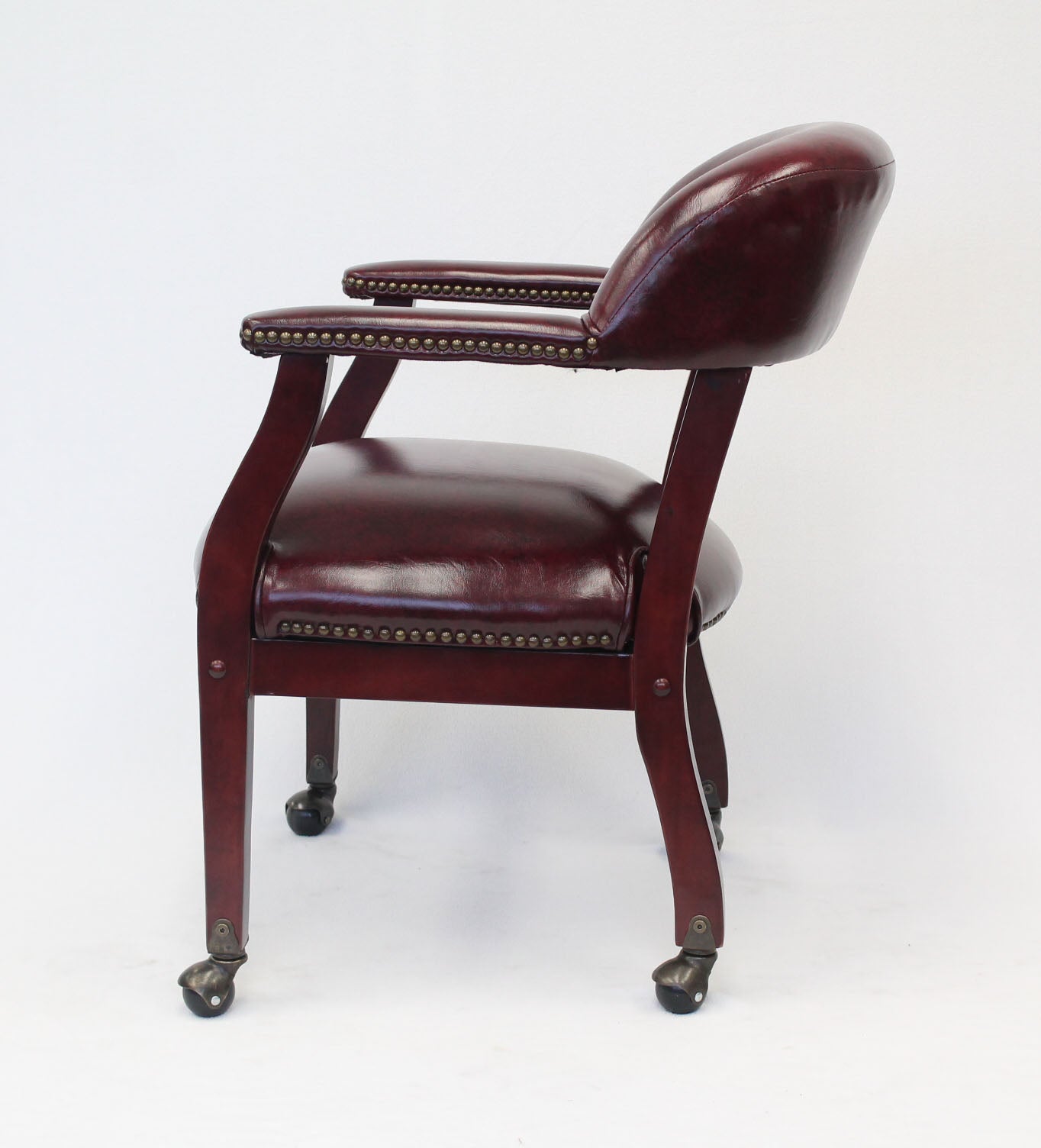 Boss Captain's guest, accent or dining chair in Burgundy Vinyl W/ Casters image 5