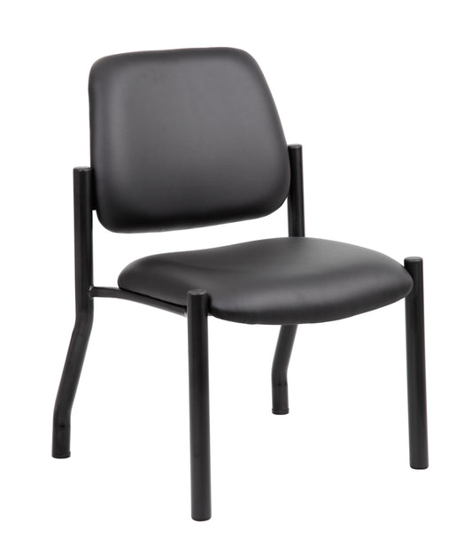 Boss Antimicrobial Armless Guest Chair, 300 lb. weight capacity