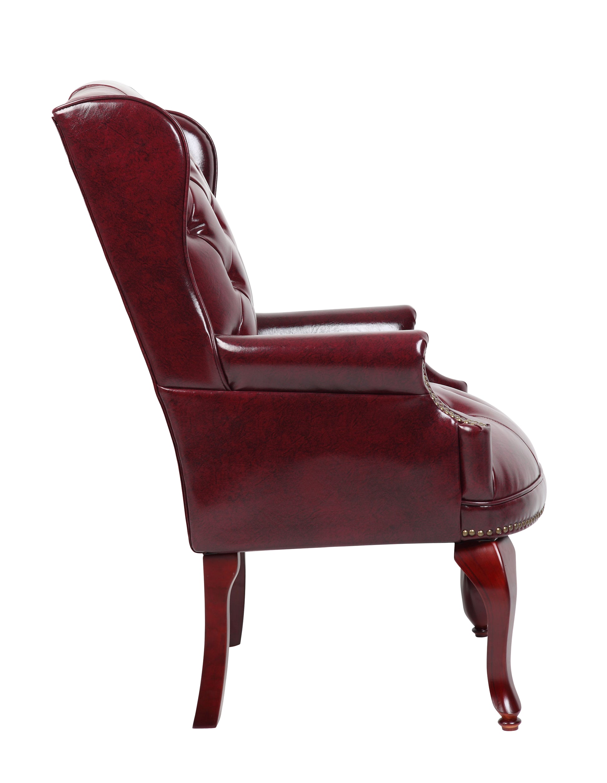 Boss Wingback Traditional Guest Chair In Burgundy image 7