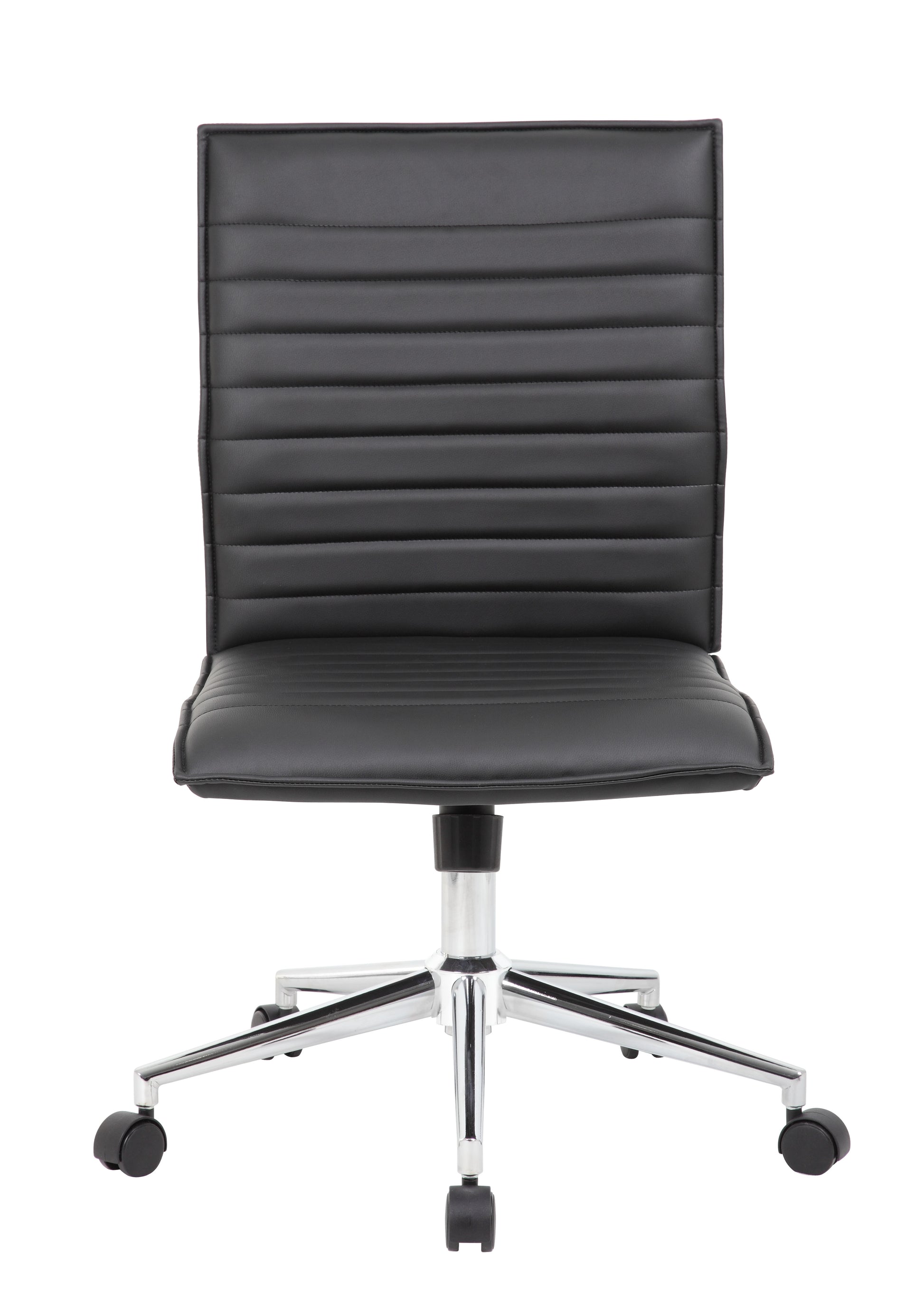 Boss Black Vinyl Armless Hospitality Chair image 5
