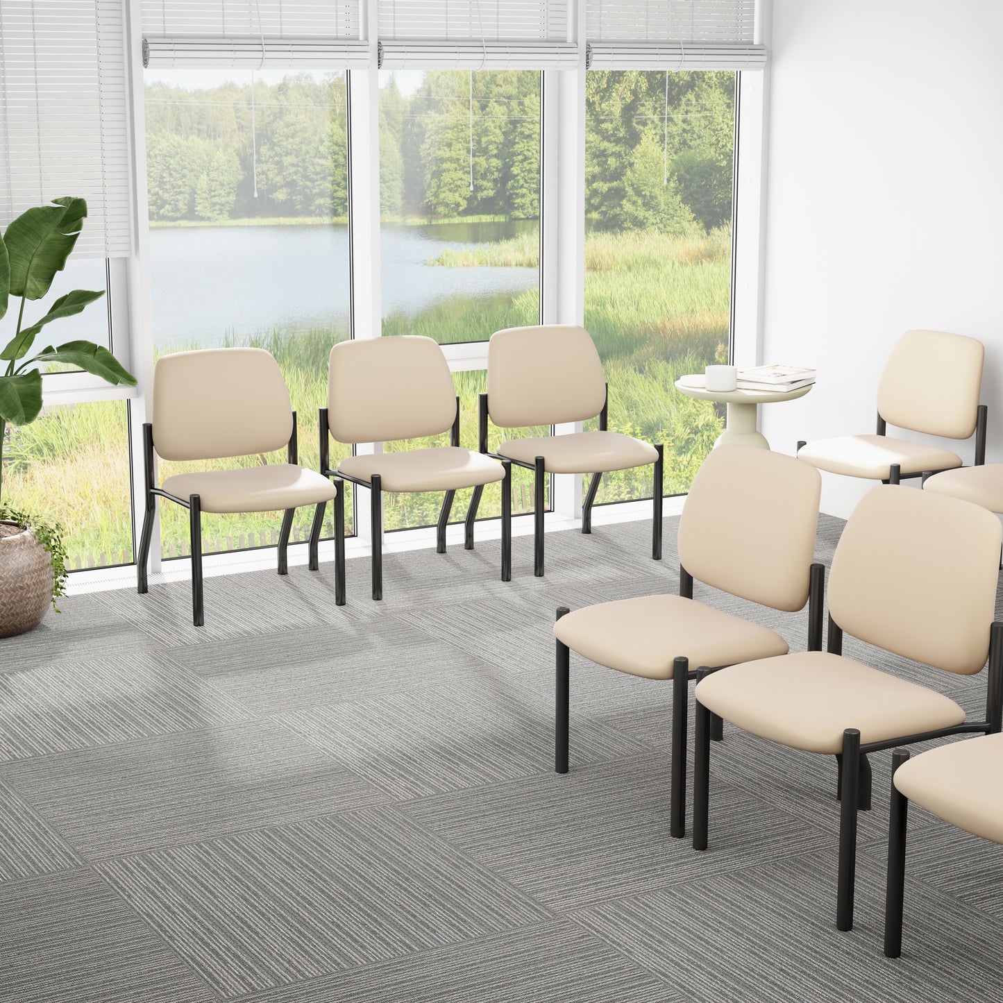 Boss Antimicrobial Armless Guest Chair, 300 lb. weight capacity image 2