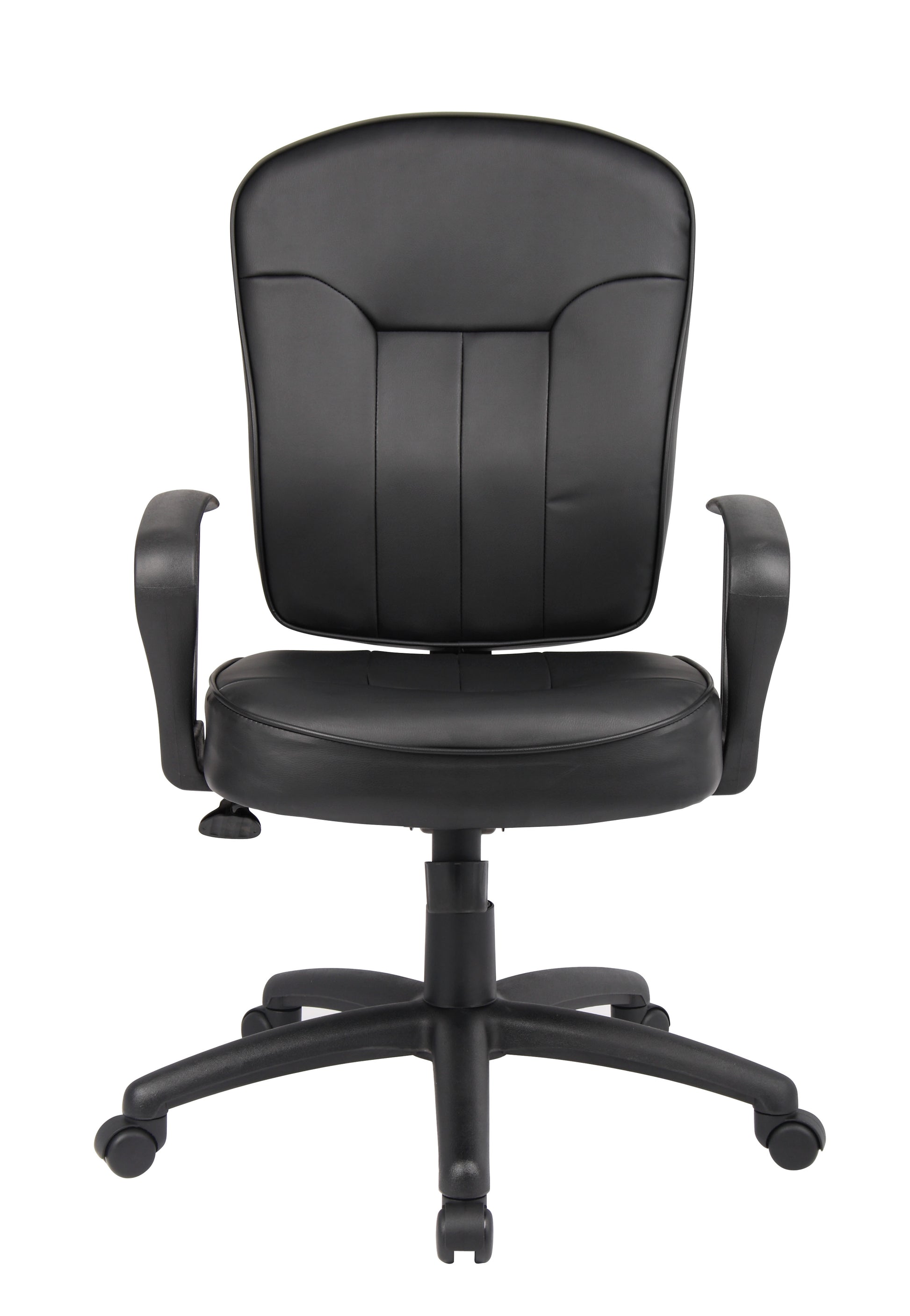 Boss Black Leather Task Chair W/ Loop Arms image 6