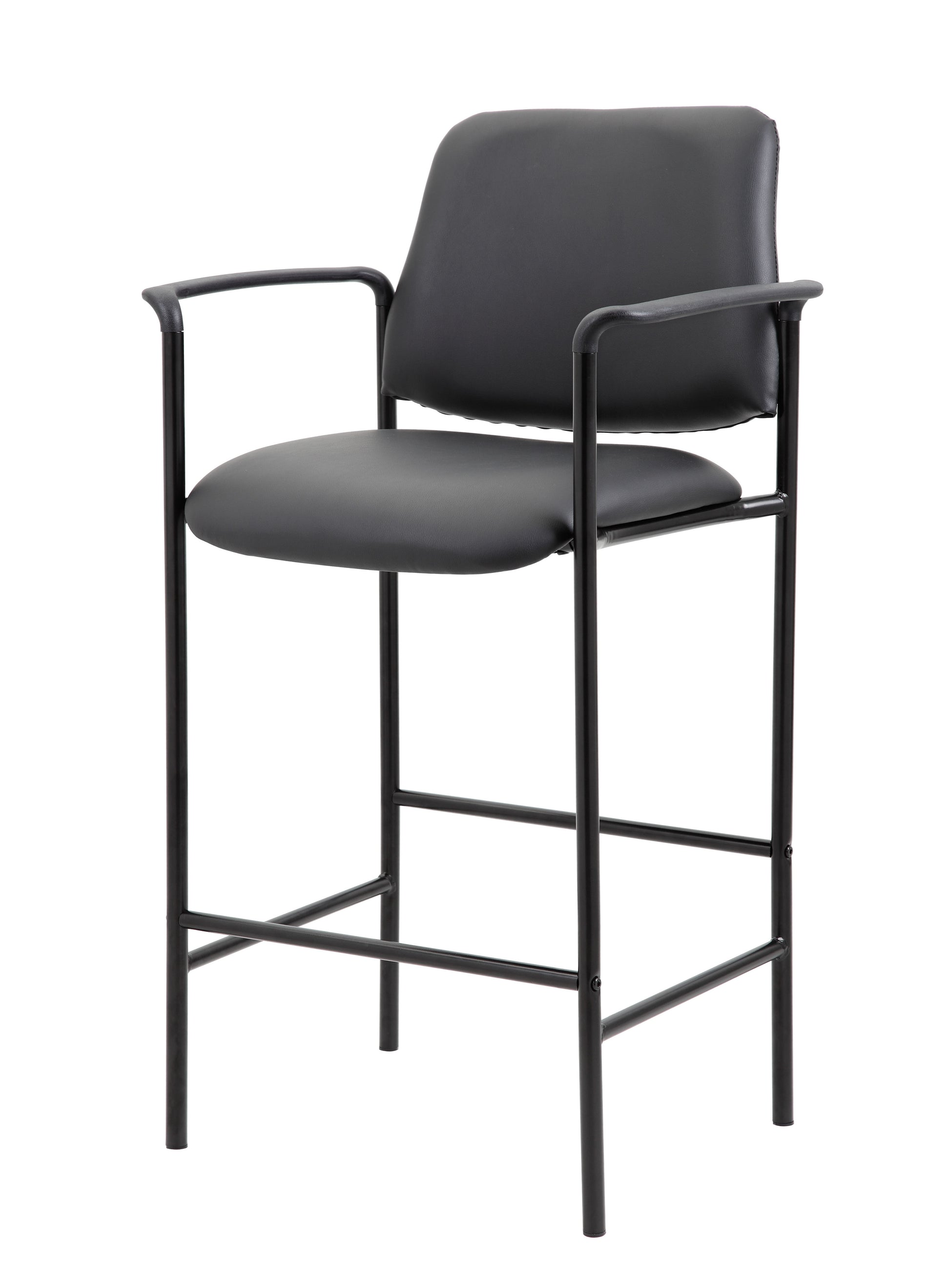 Boss Square Back Diamond Stool W/Arm In Black Caressoft image 5