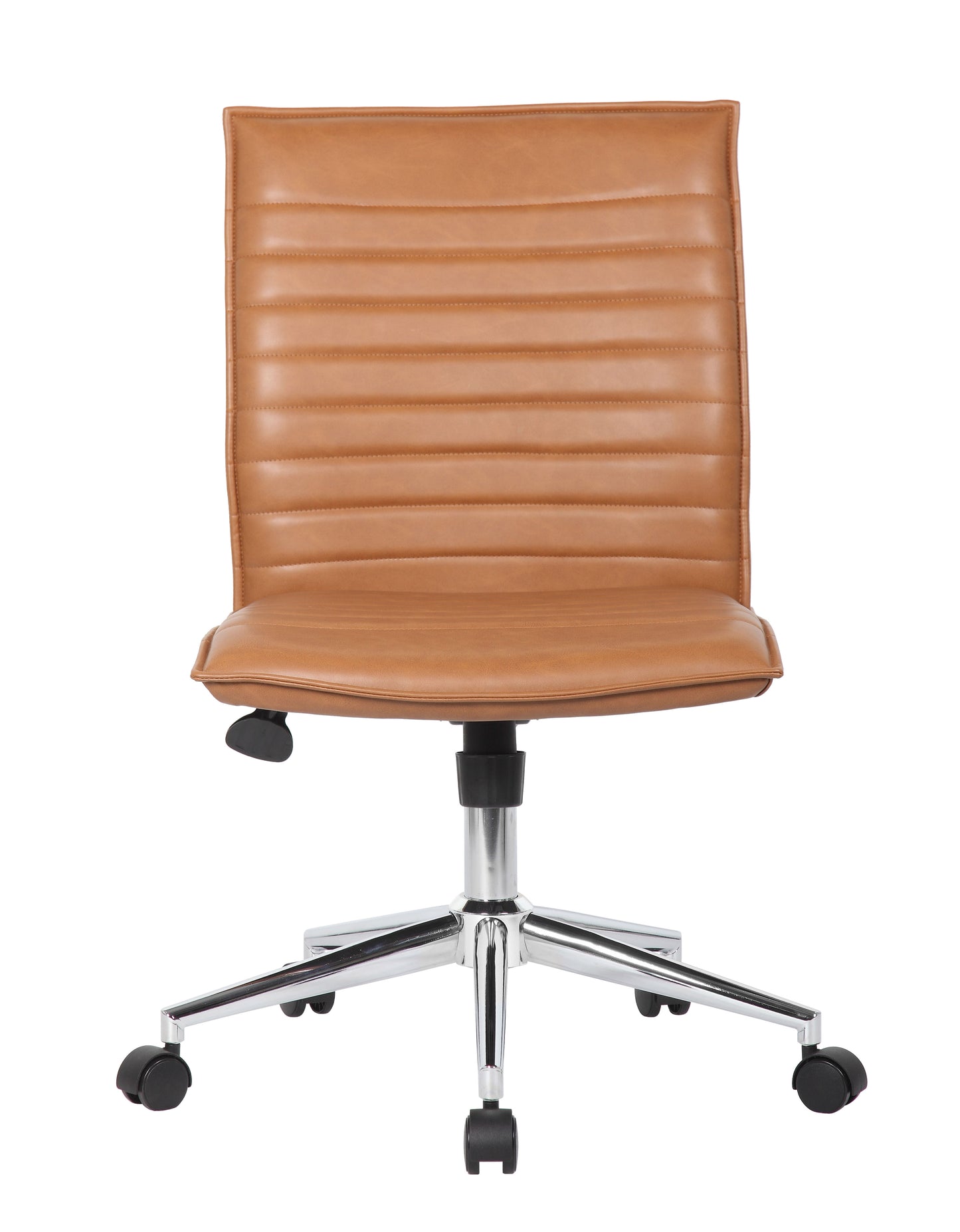 Boss Caramel Vinyl Armless Hospitality Chair image 6