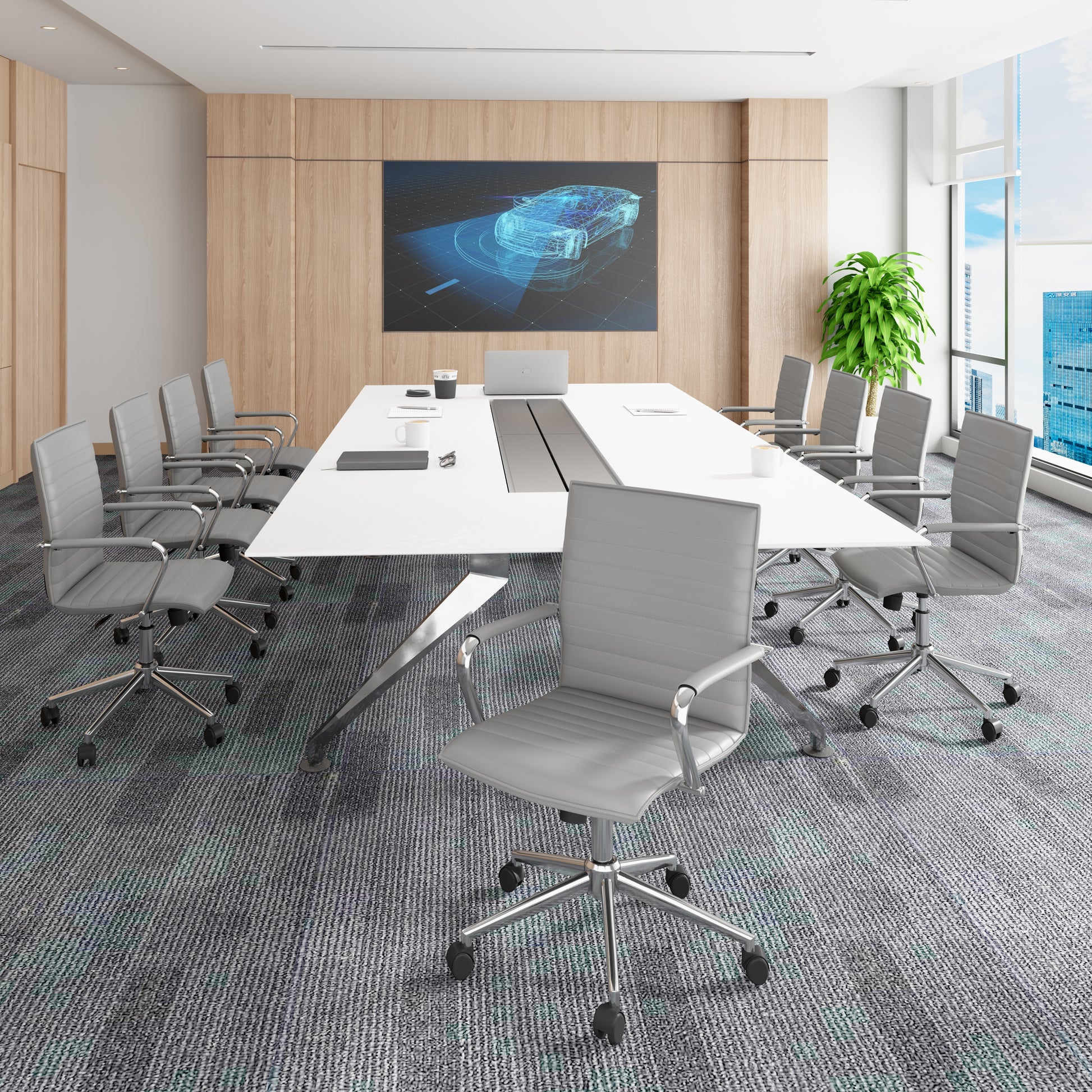 Boss Grey Vinyl Hospitality Chair image 2