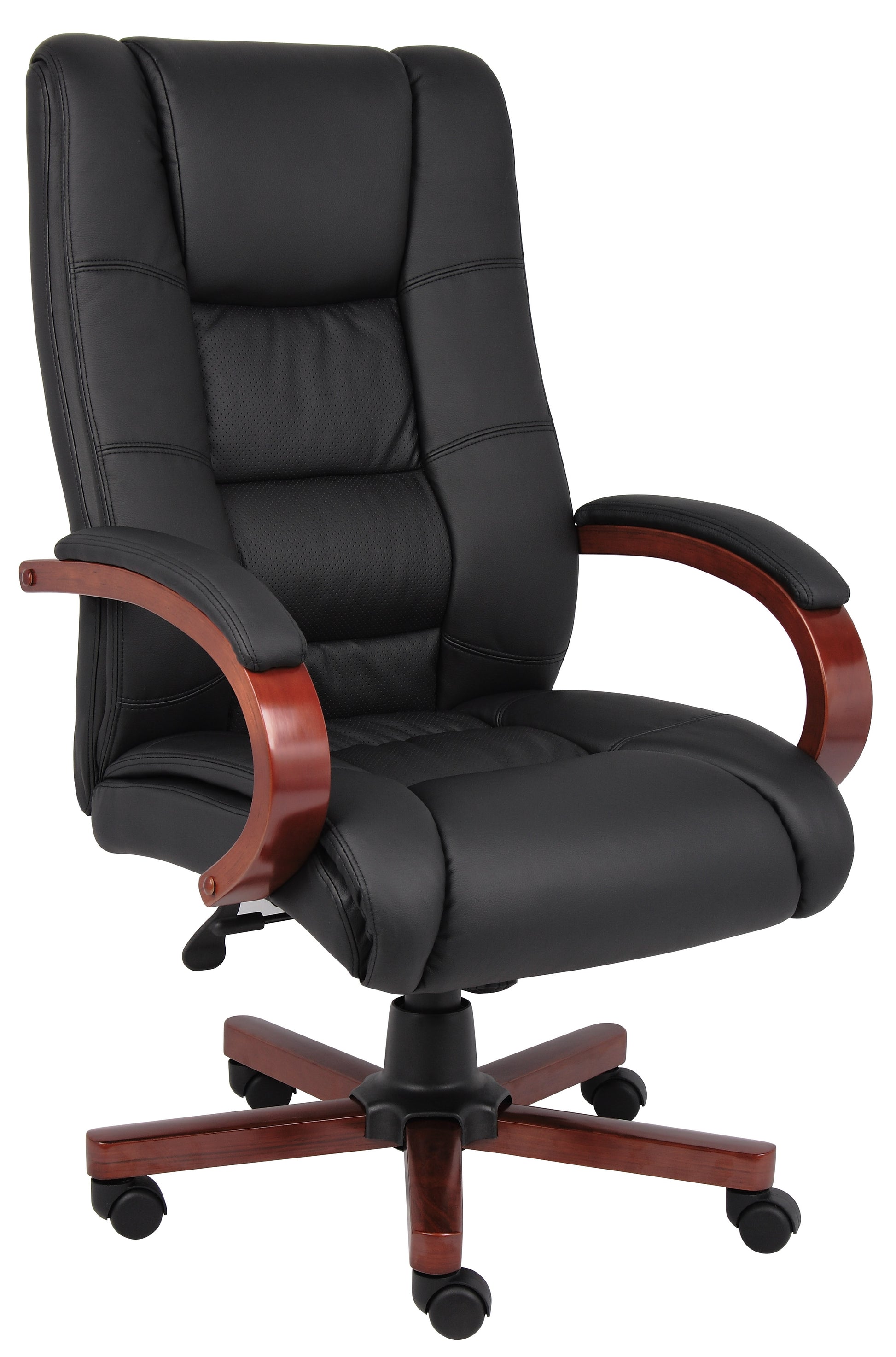 Boss High Back Executive Wood Finished Chair, Cherry