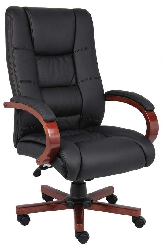 Boss High Back Executive Wood Finished Chair, Cherry