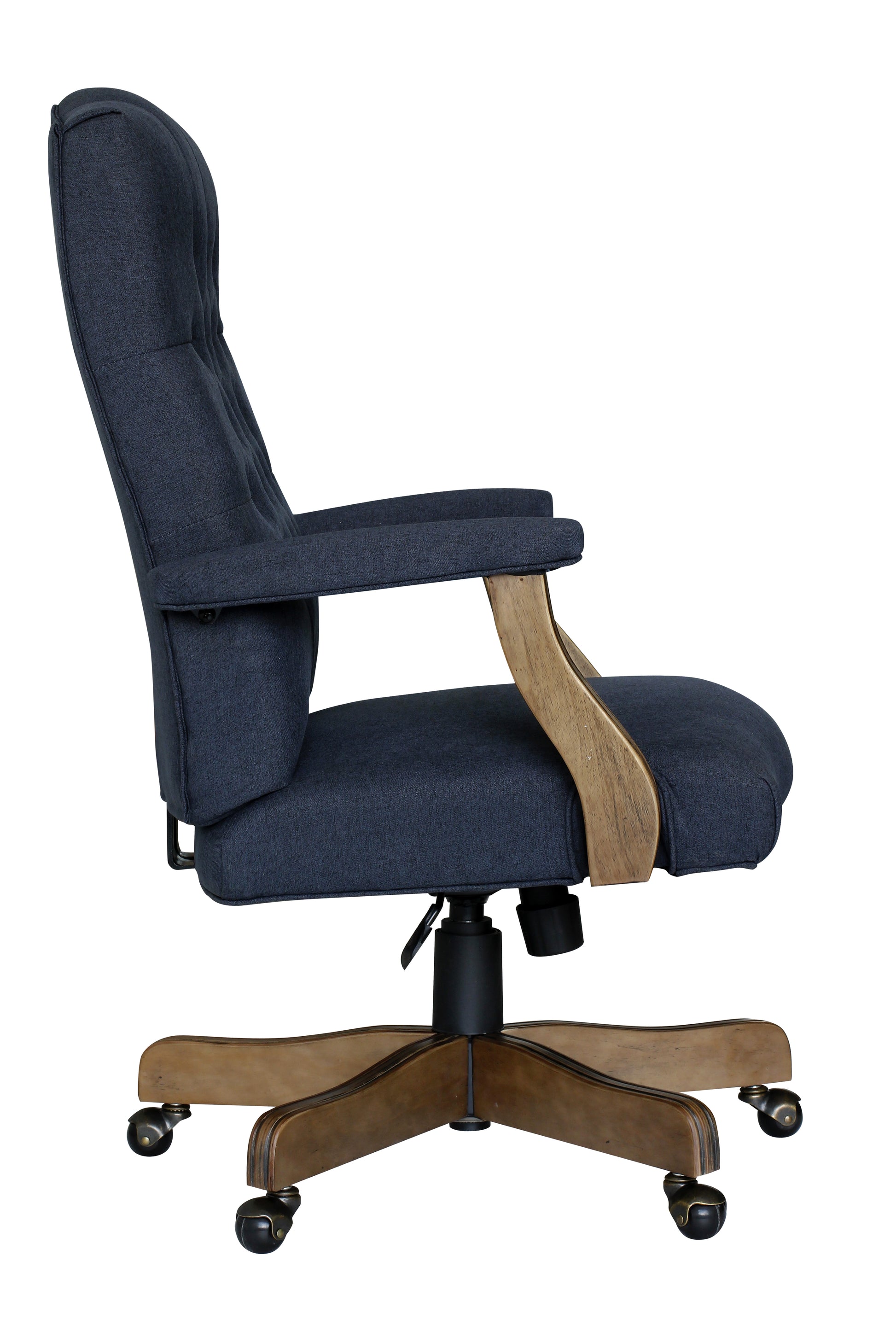 BOSS Executive Navy Commercial Grade Linen Chair With Driftwood Finish Frame image 7