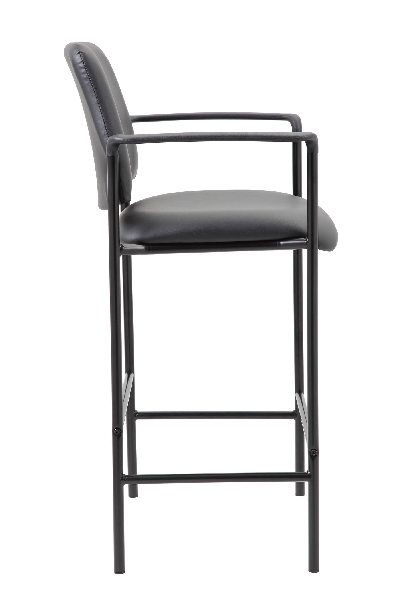 Boss Square Back Diamond Stool W/Arm In Black Caressoft image 7