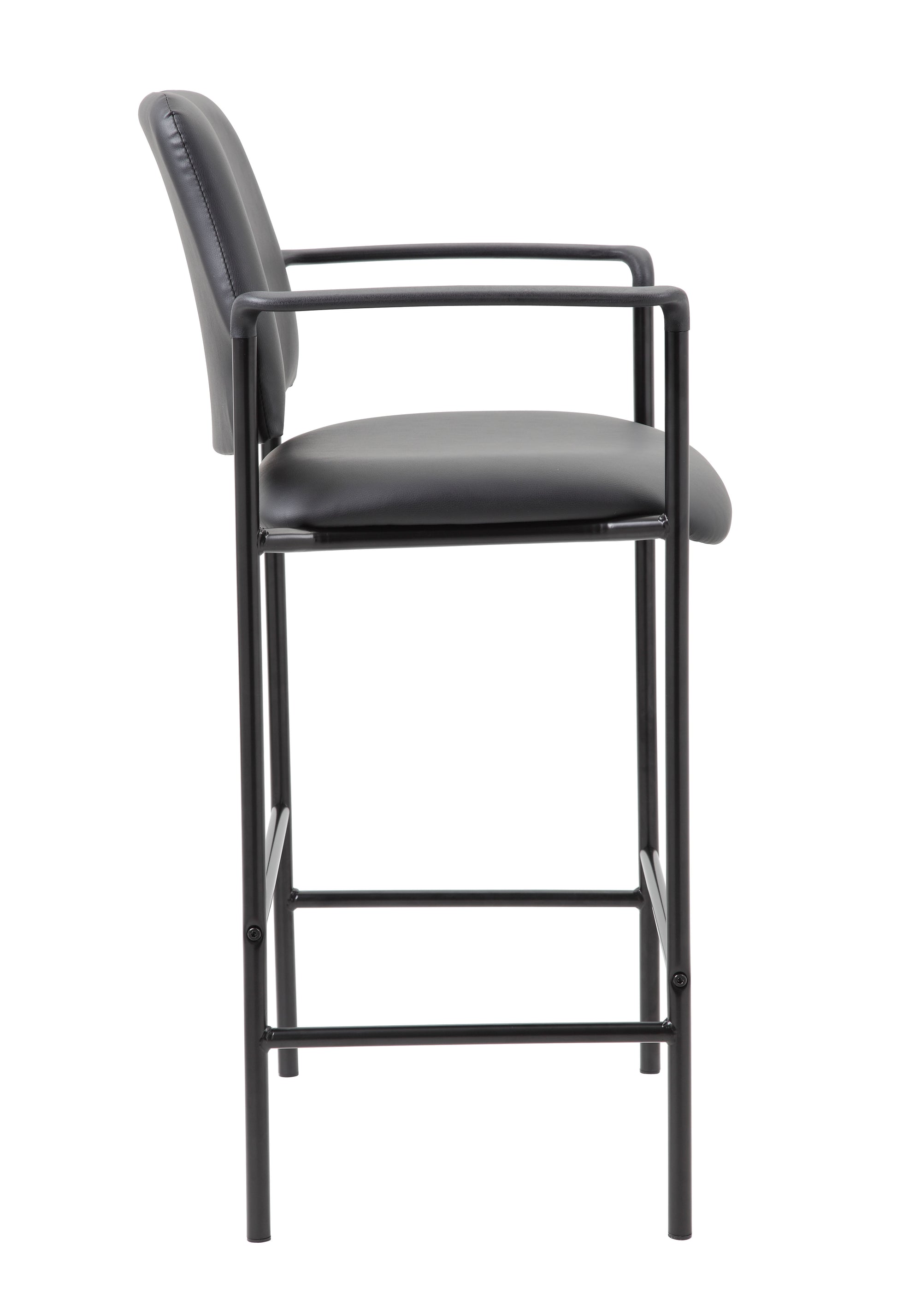 Boss Square Back Diamond Stool W/Arm In Black Caressoft image 7