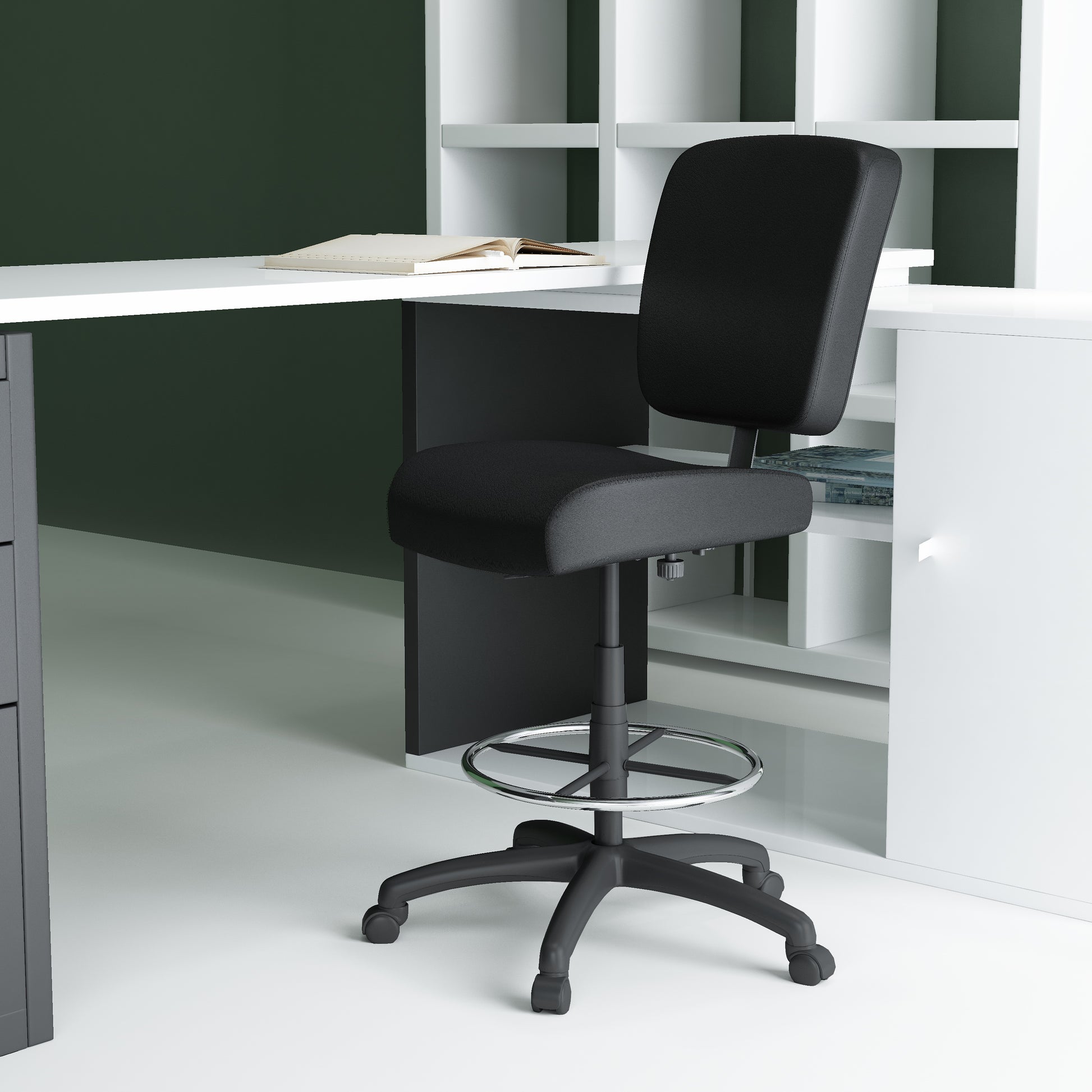 Boss 300 lb Heavy Duty Office Stool, Black image 2