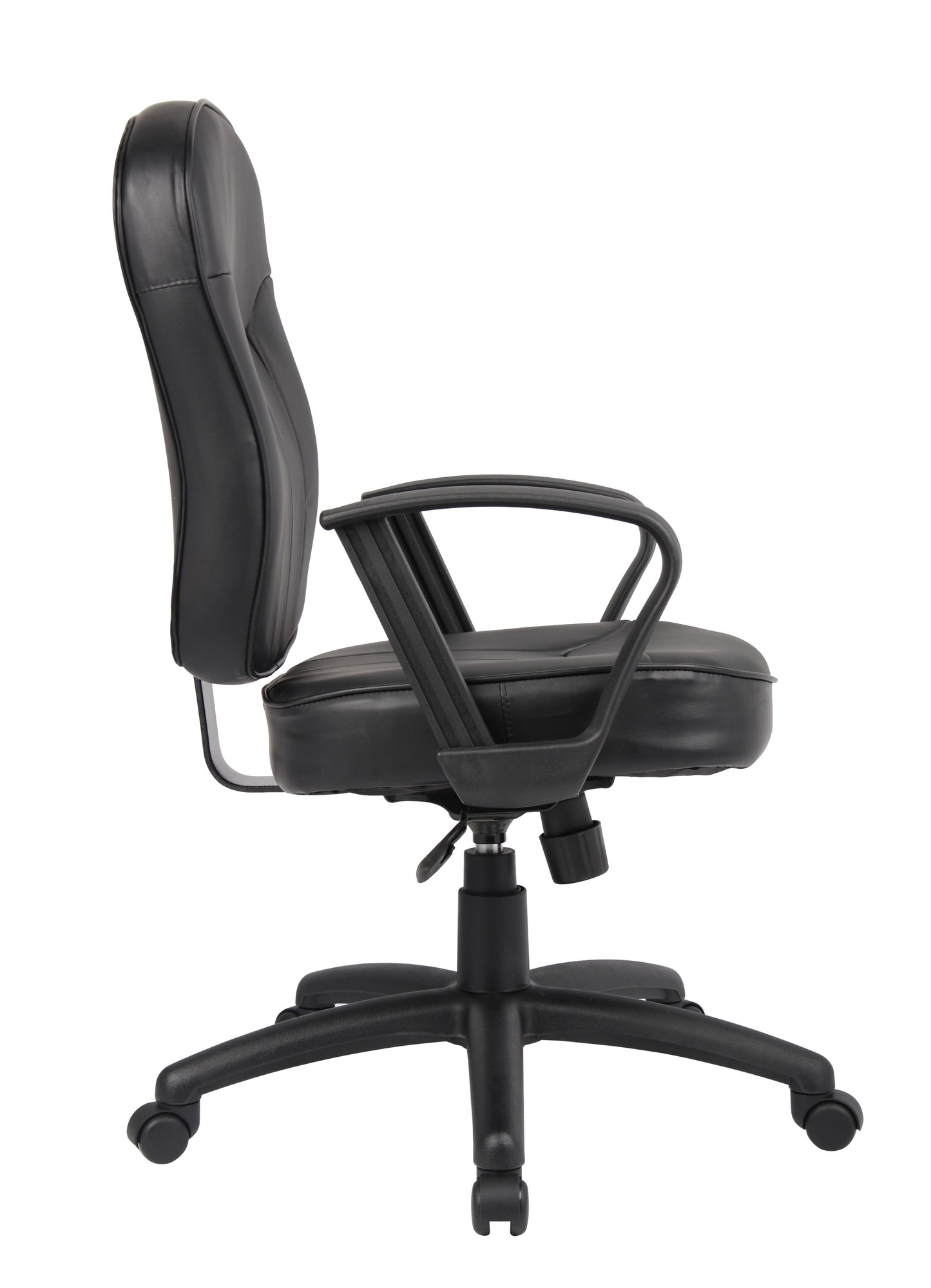 Boss Black Leather Task Chair W/ Loop Arms image 7