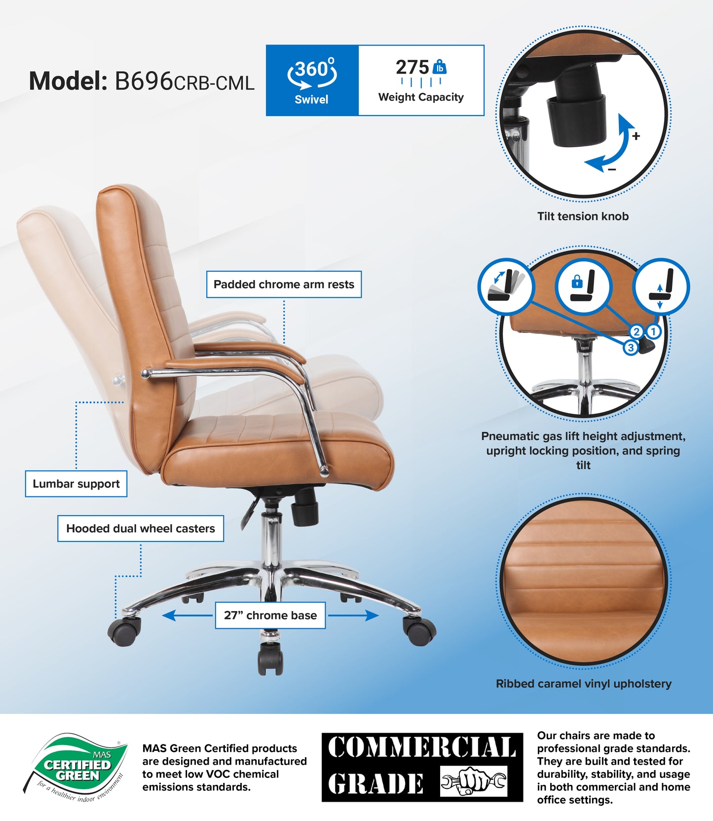 Boss Modern Executive Conference Chair - Caramel image 3