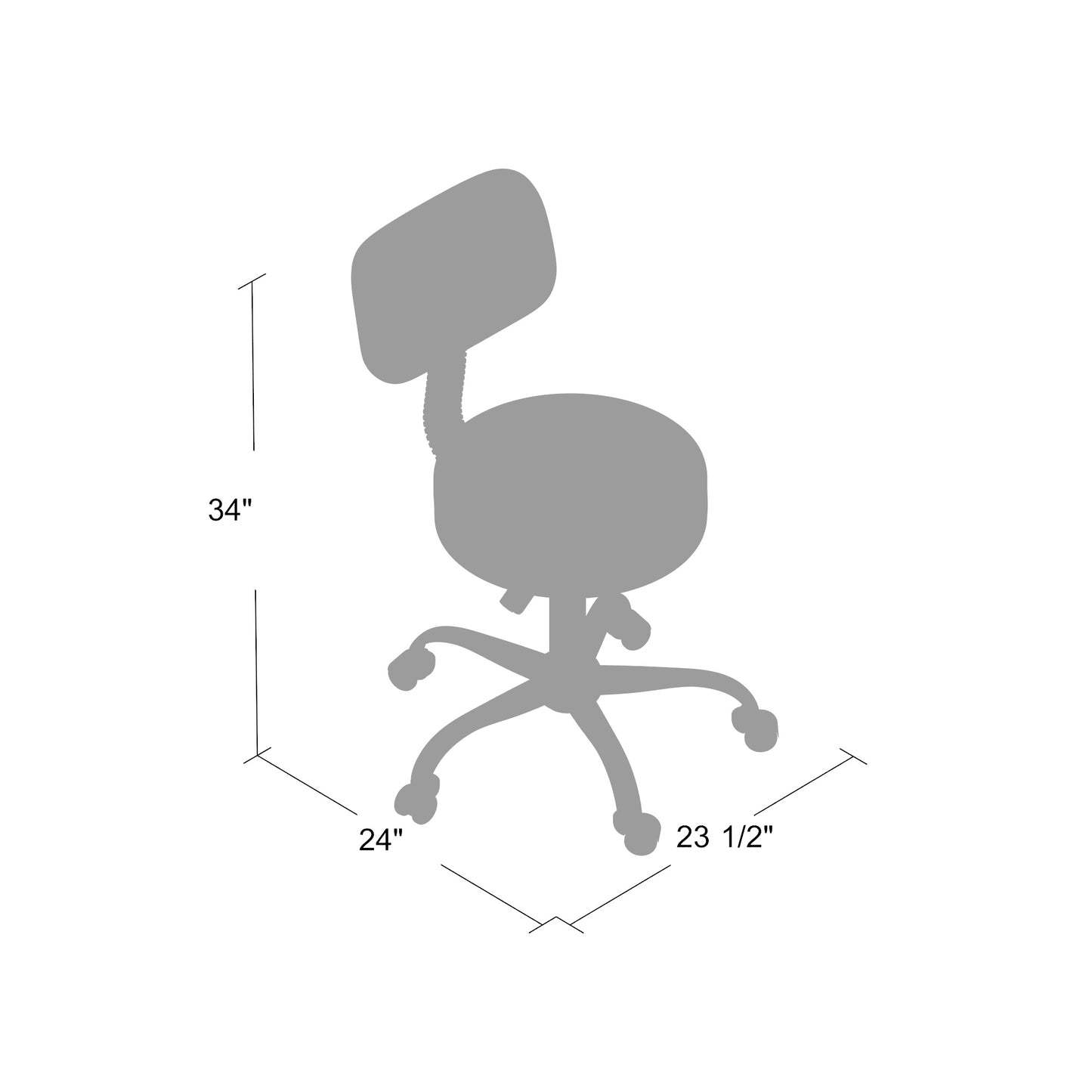 Boss Beige Caressoft Medical Stool W/ Back Cushion image 4