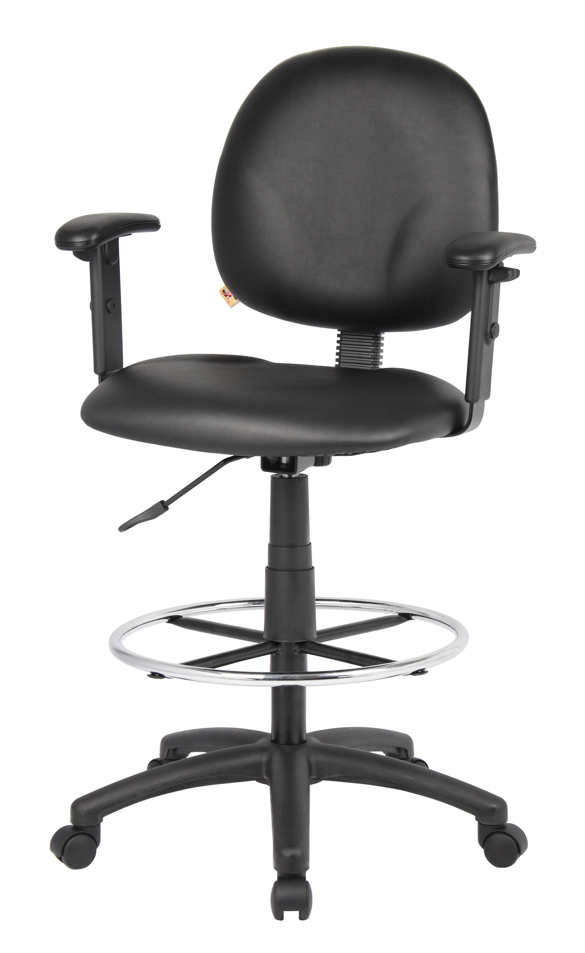 Boss Black Antimicrobial Drafting Stools W/Adj Arms & Footring image 6