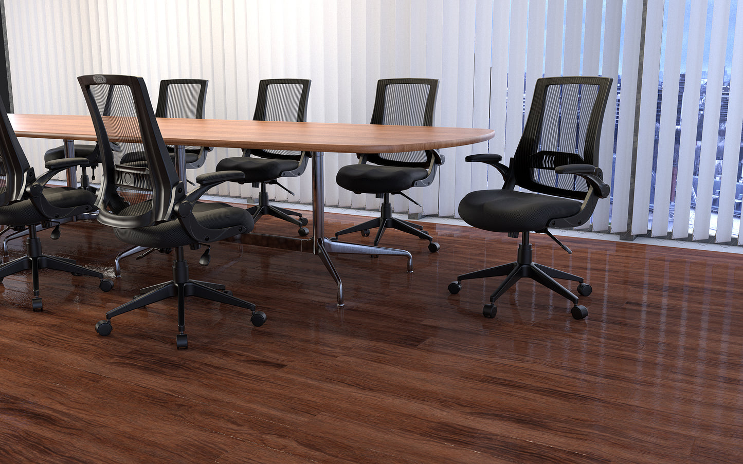 Boss Black Mesh Flip Arm Chair image 2