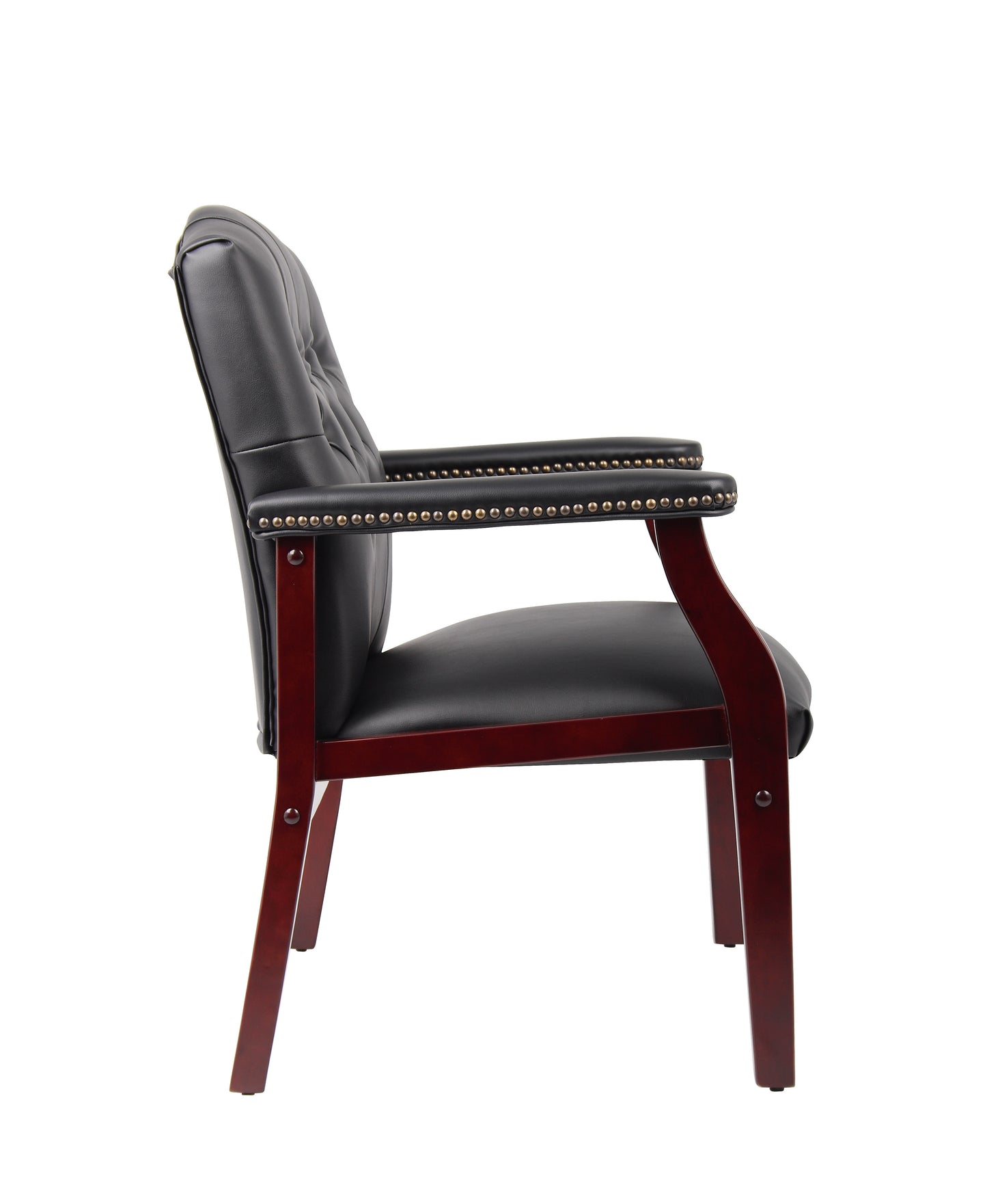 Boss Traditional Black Caressoft guest, accent or dining chair W/ Mahogany Finish image 7