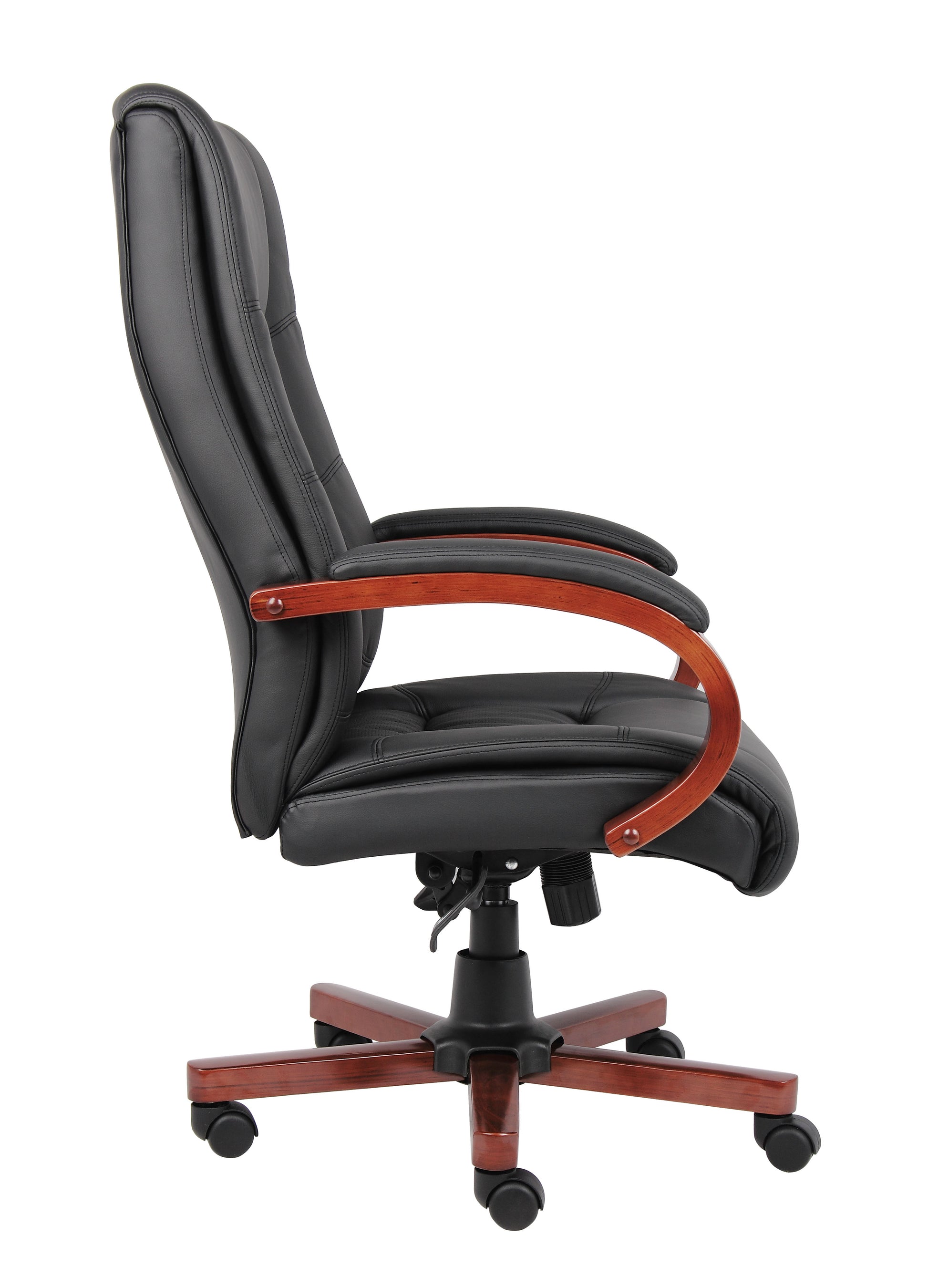 Boss High Back Executive Wood Finished Chair, Cherry image 6