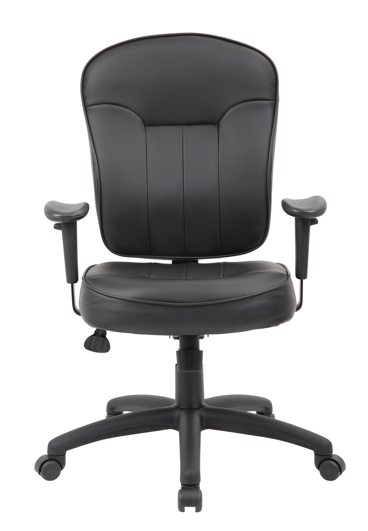 Boss Black Leather Task Chair W/ Adjustable Arms image 6