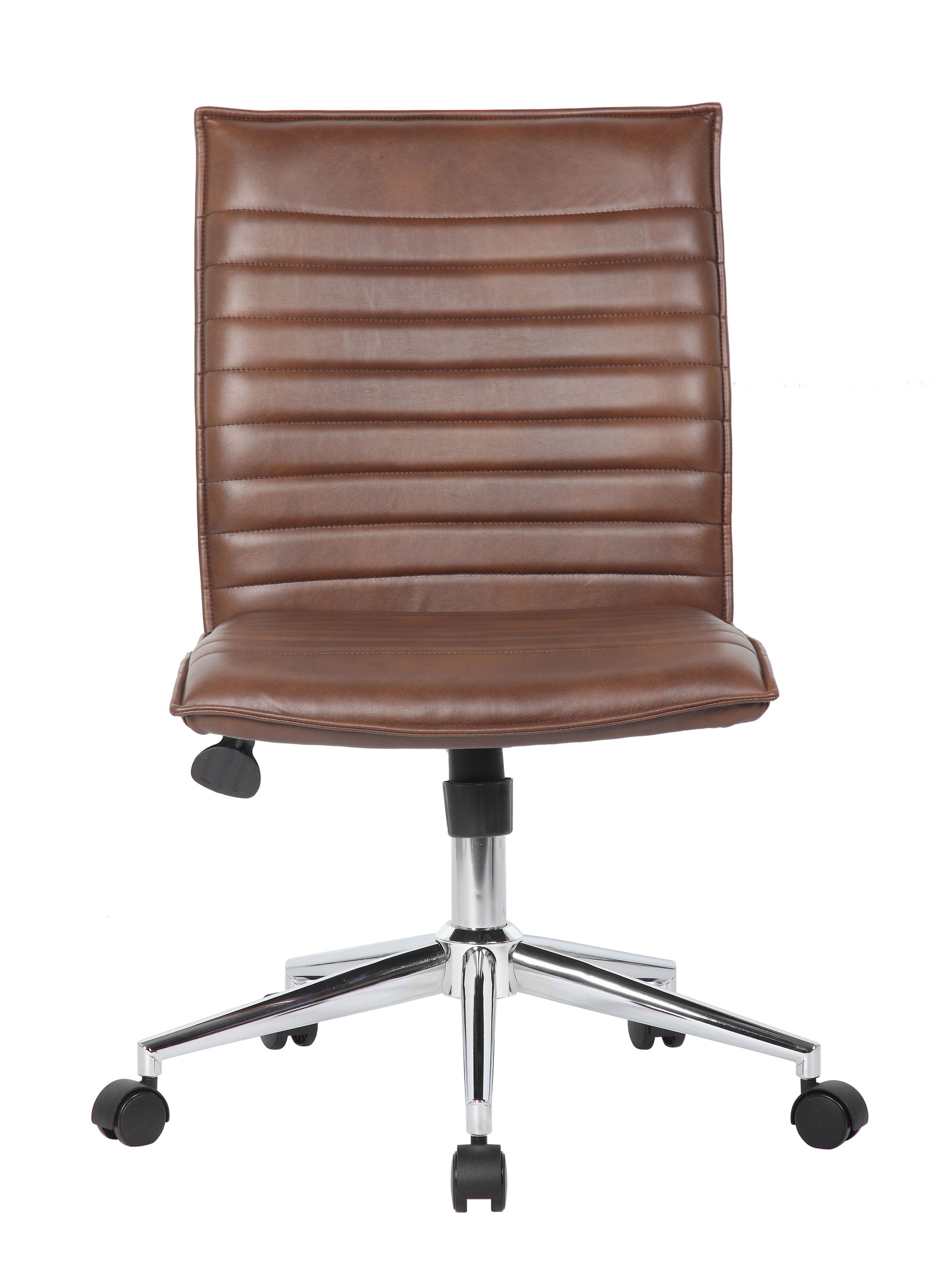 Boss Brown Vinyl Armless Hospitality Chair image 7