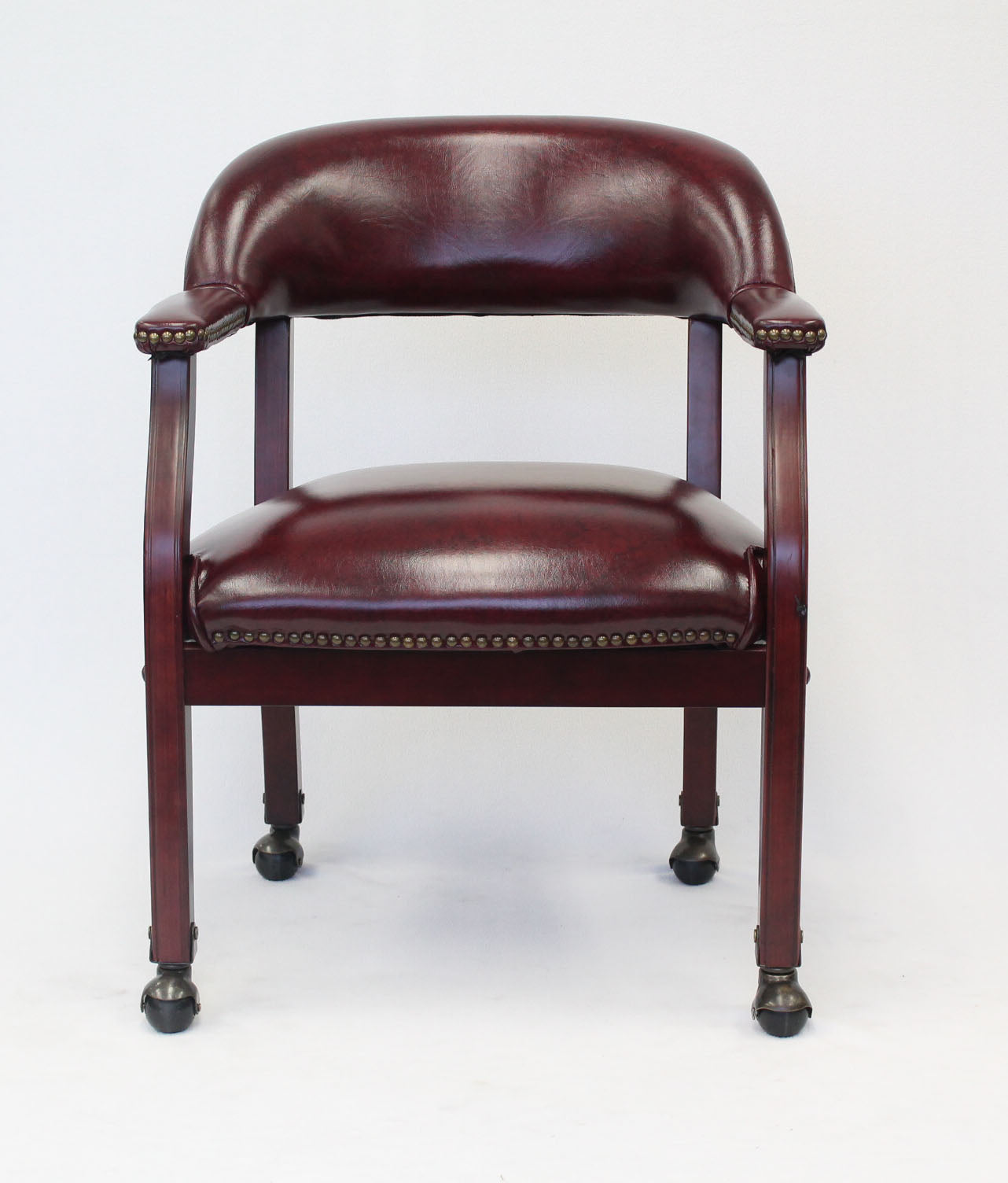 Boss Captain's guest, accent or dining chair in Burgundy Vinyl W/ Casters image 4