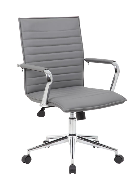 Boss Grey Vinyl Hospitality Chair