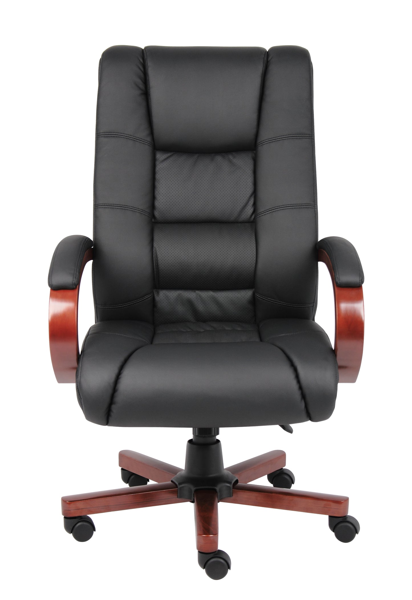 Boss High Back Executive Wood Finished Chair, Cherry image 4
