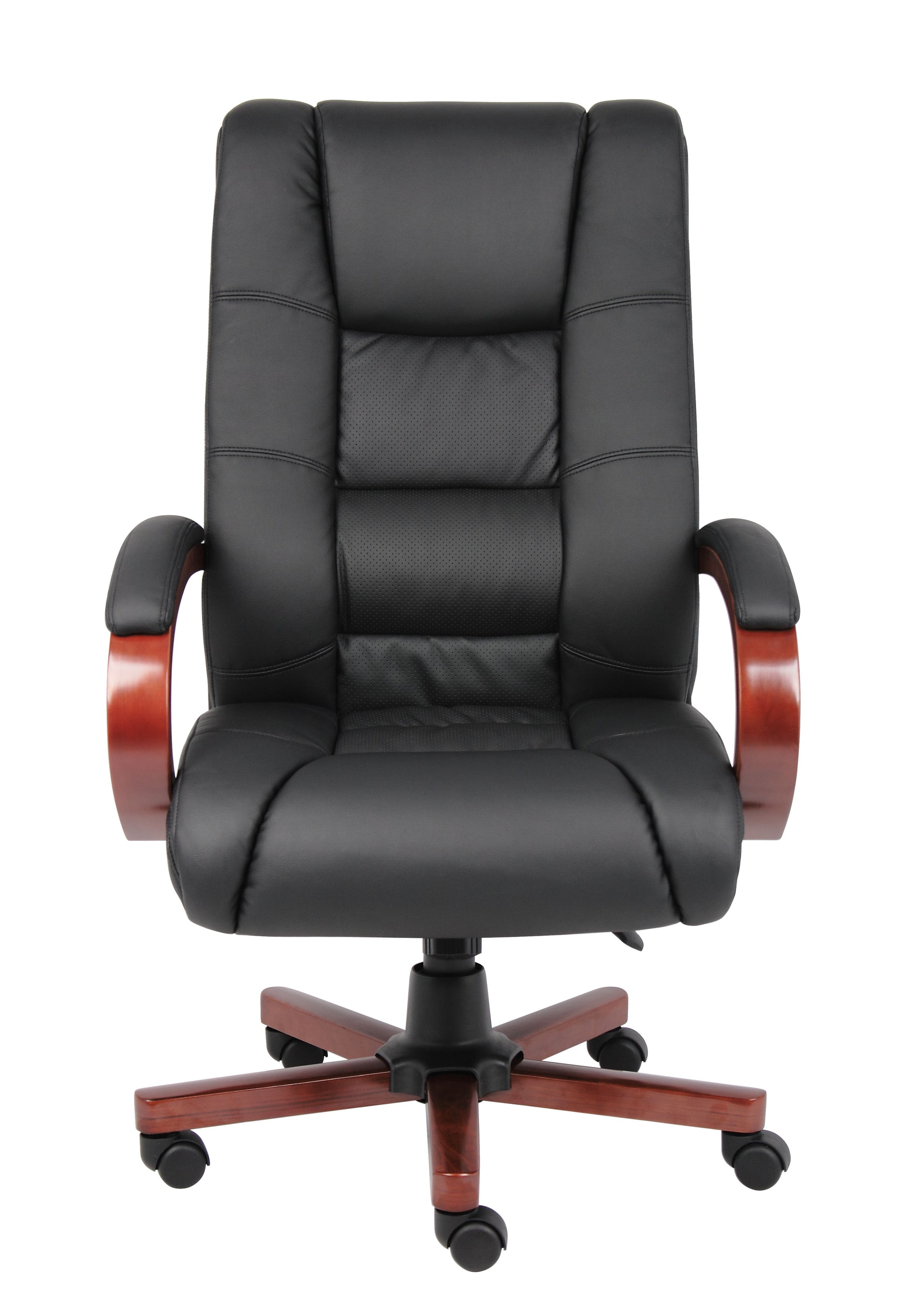 Boss High Back Executive Wood Finished Chair, Cherry image 4