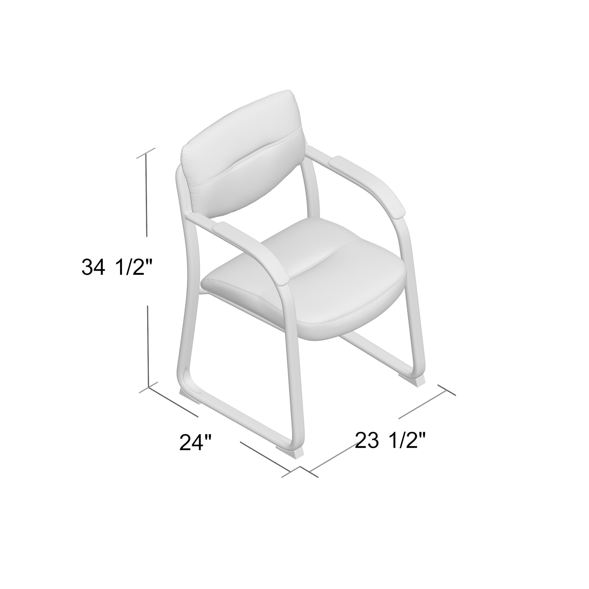 Boss Leather Sled Base Side Chair W/ Arms image 2