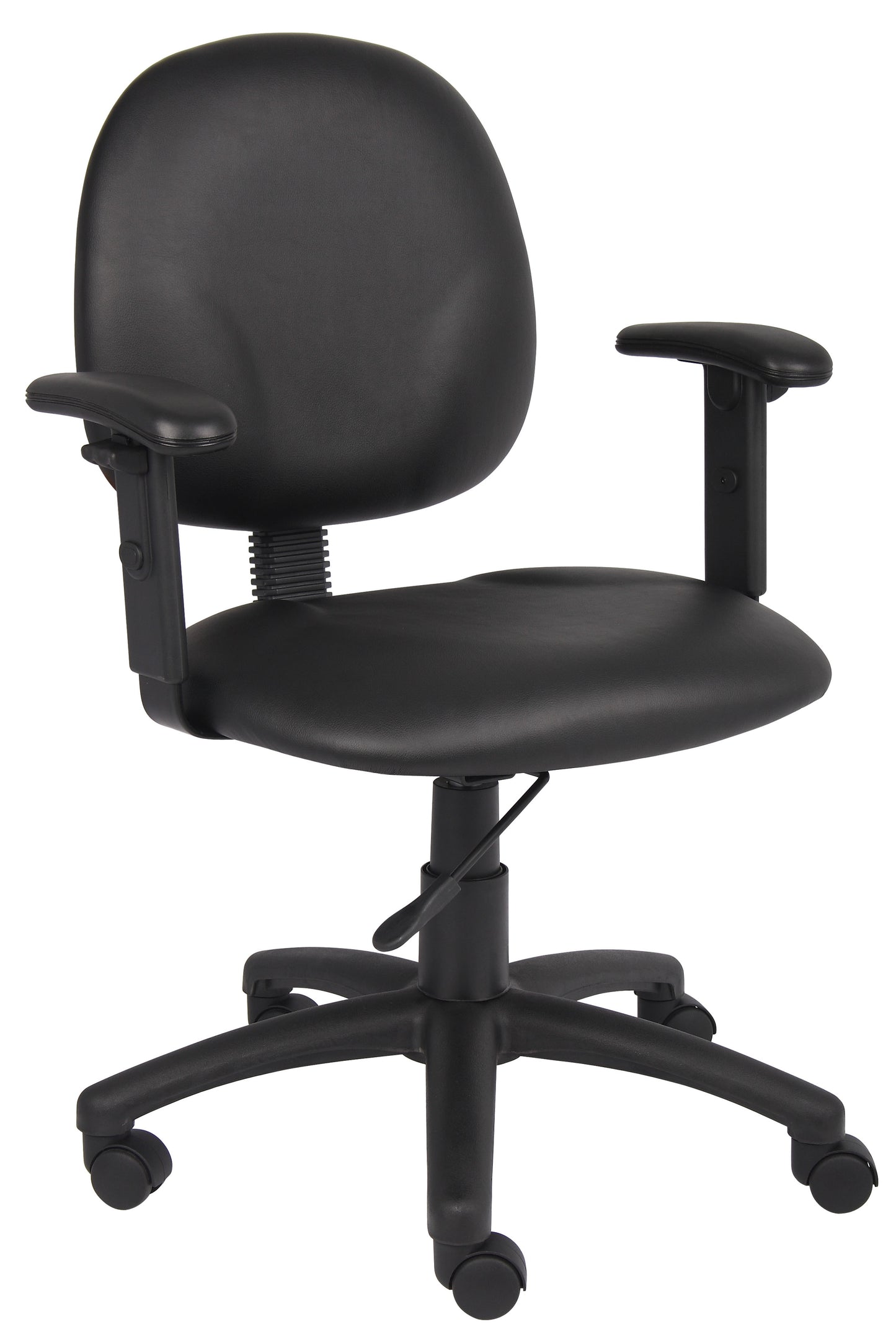 Boss Diamond Task Chair In Black Antimicrobial Vinyl W/ Adjustable Arms