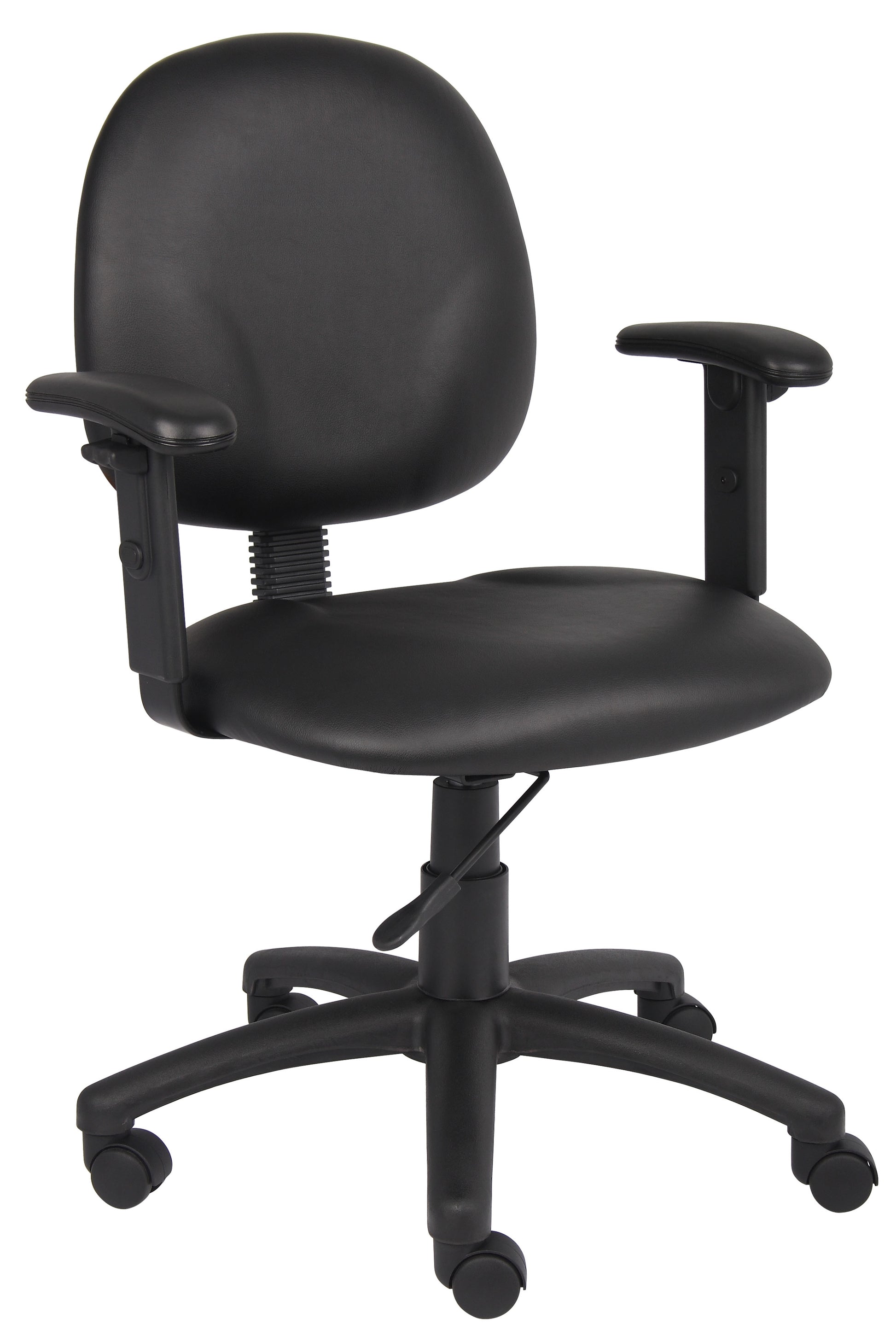 Boss Diamond Task Chair In Black Antimicrobial Vinyl W/ Adjustable Arms