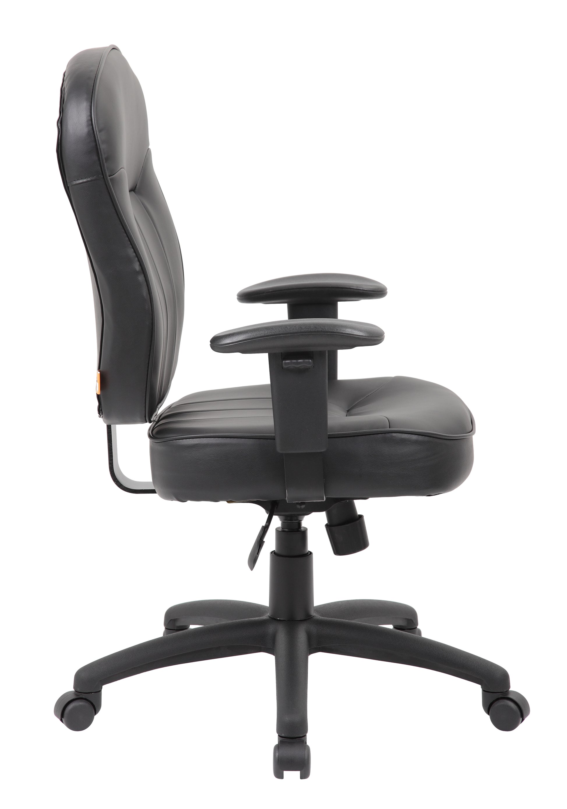 Boss Black Leather Task Chair W/ Adjustable Arms image 7