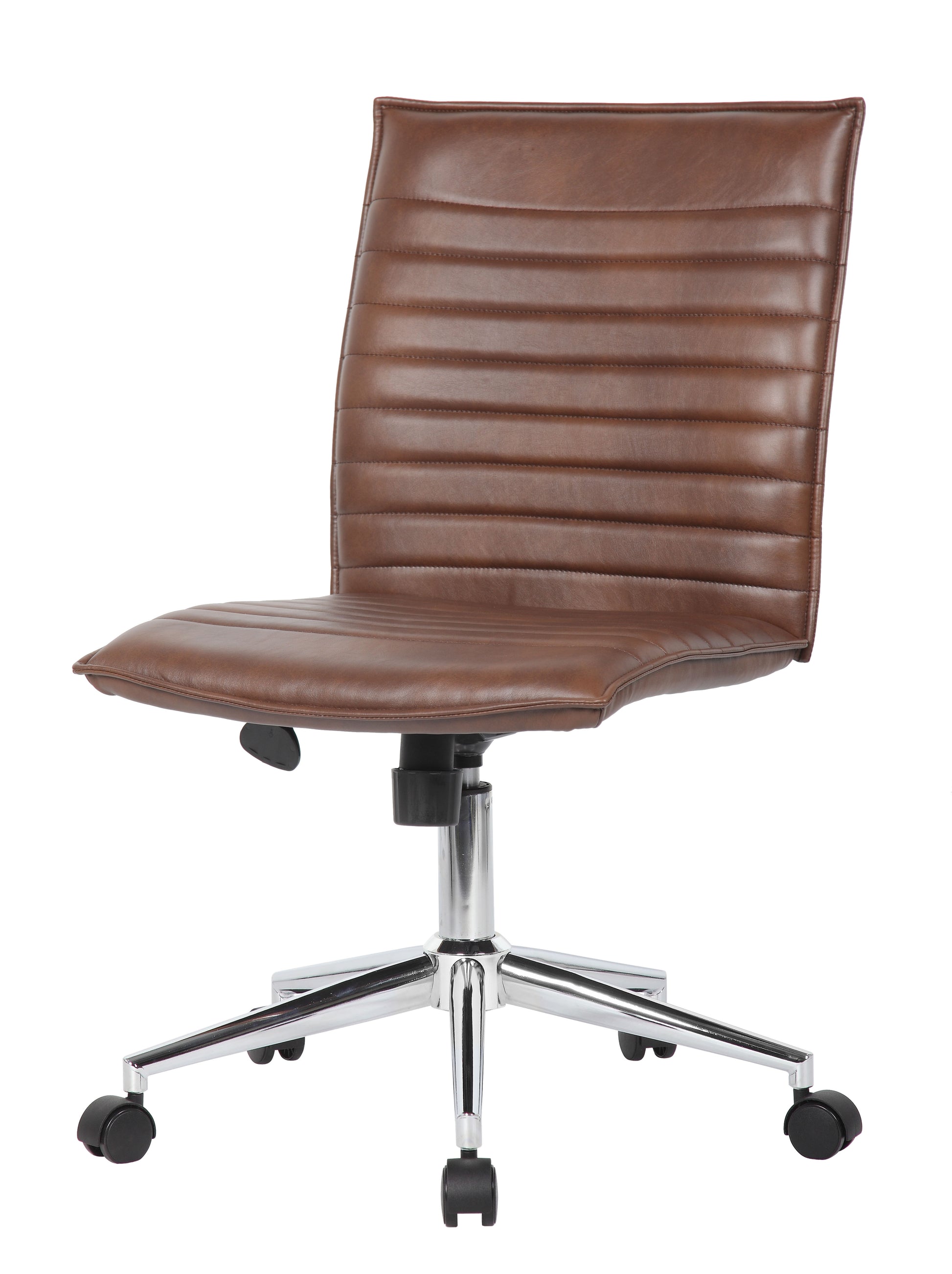 Boss Brown Vinyl Armless Hospitality Chair image 6