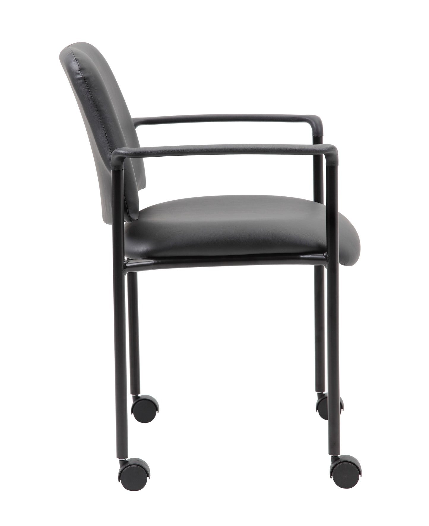 Boss Square Back  Diamond Stacking Chair W/Arm In Black Caressoft image 5