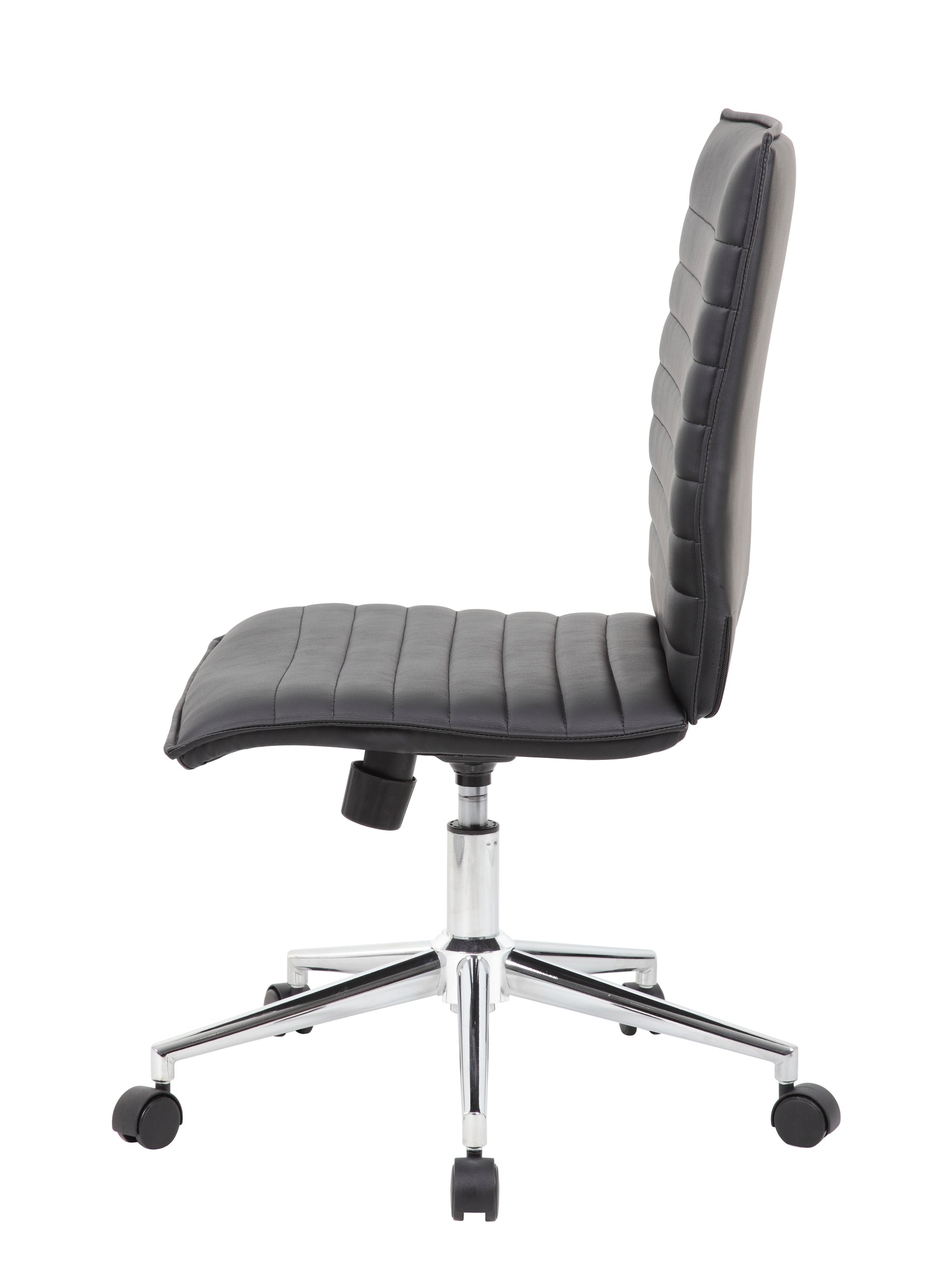 Boss Black Vinyl Armless Hospitality Chair image 7