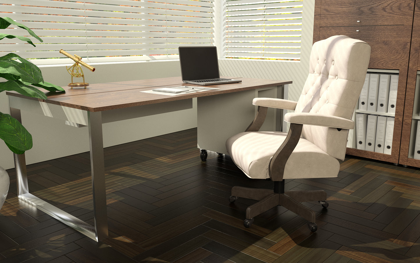 BOSS Executive Champagne Velvet With Driftwood Finish Frame image 2