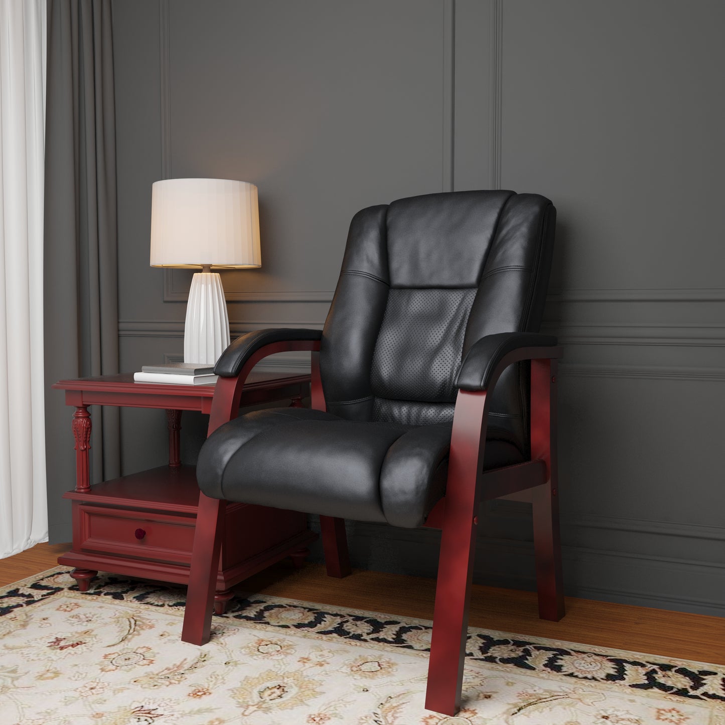 Boss Mid Back Wood Finished guest, accent or dining chair image 2