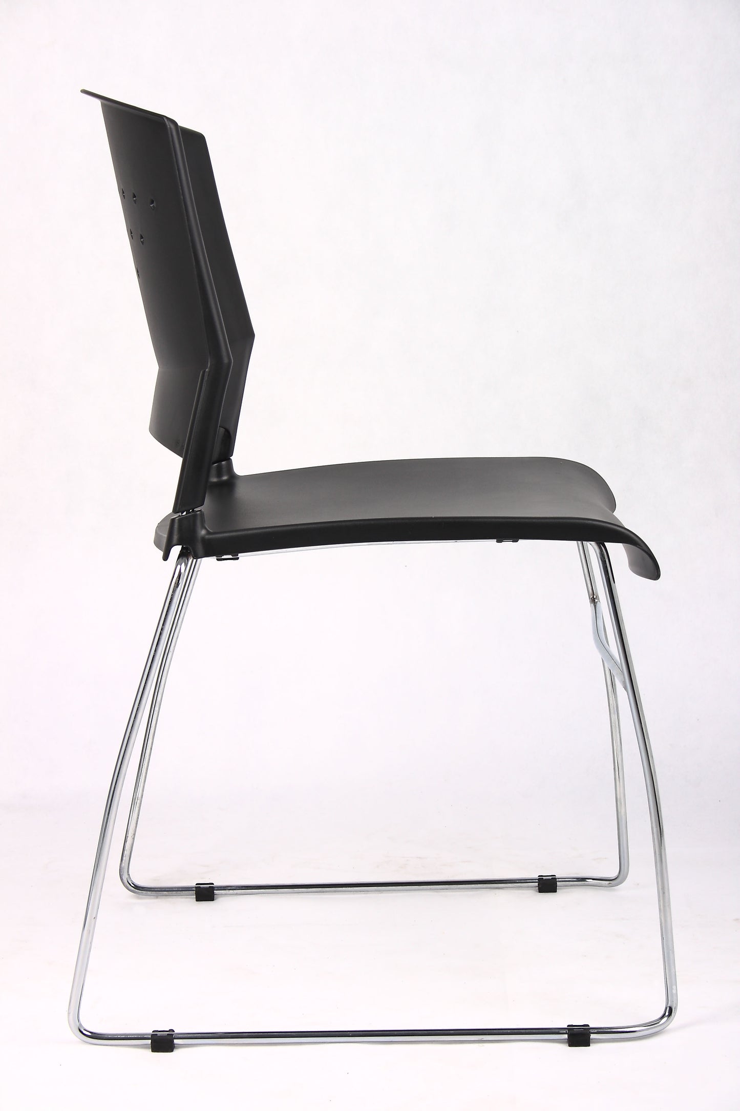 Boss Black Stack Chair With Chrome Frame 4 Pcs Pack image 5