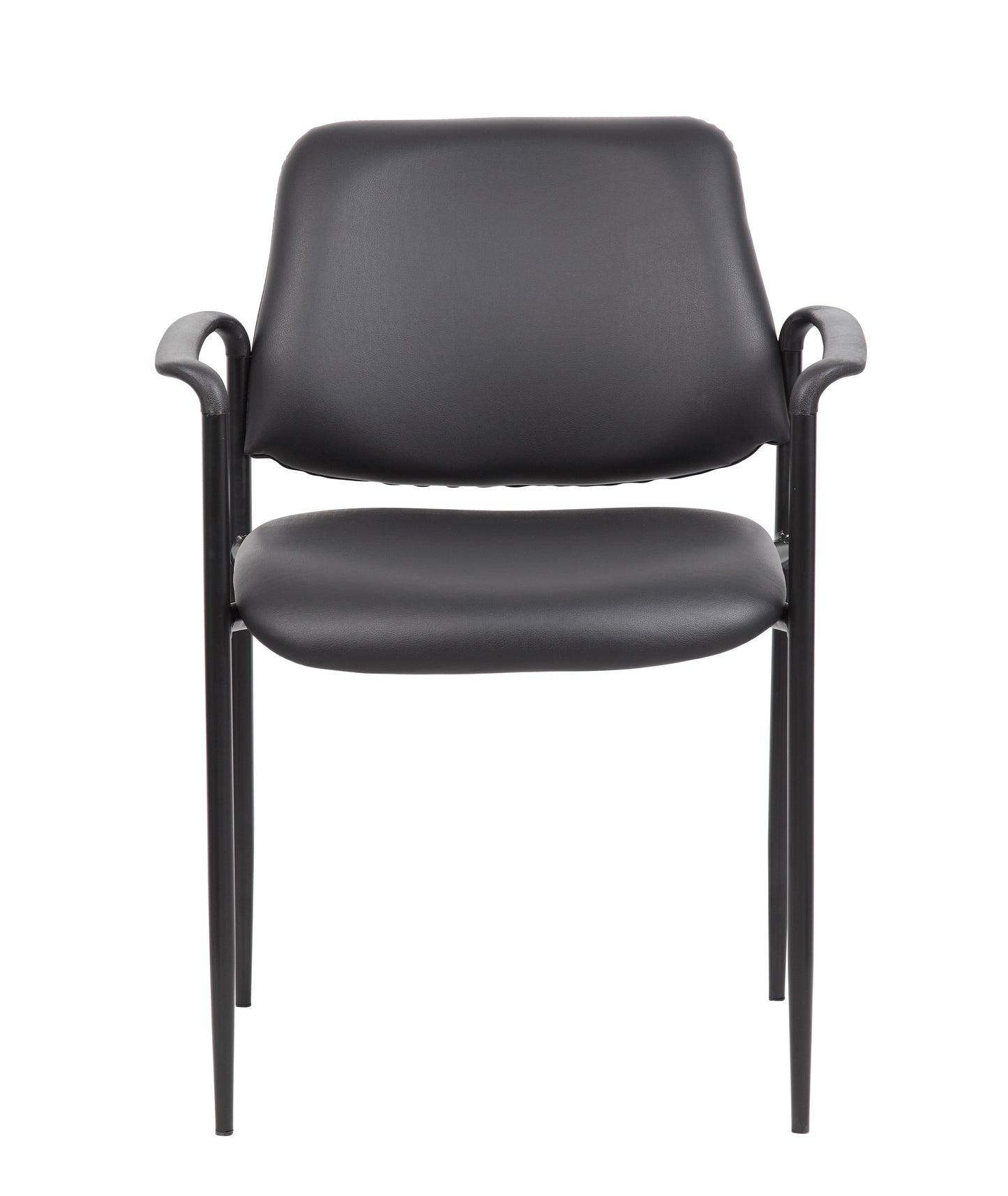 Boss Square Back  Diamond Stacking Chair W/Arm In Black Caressoft image 4