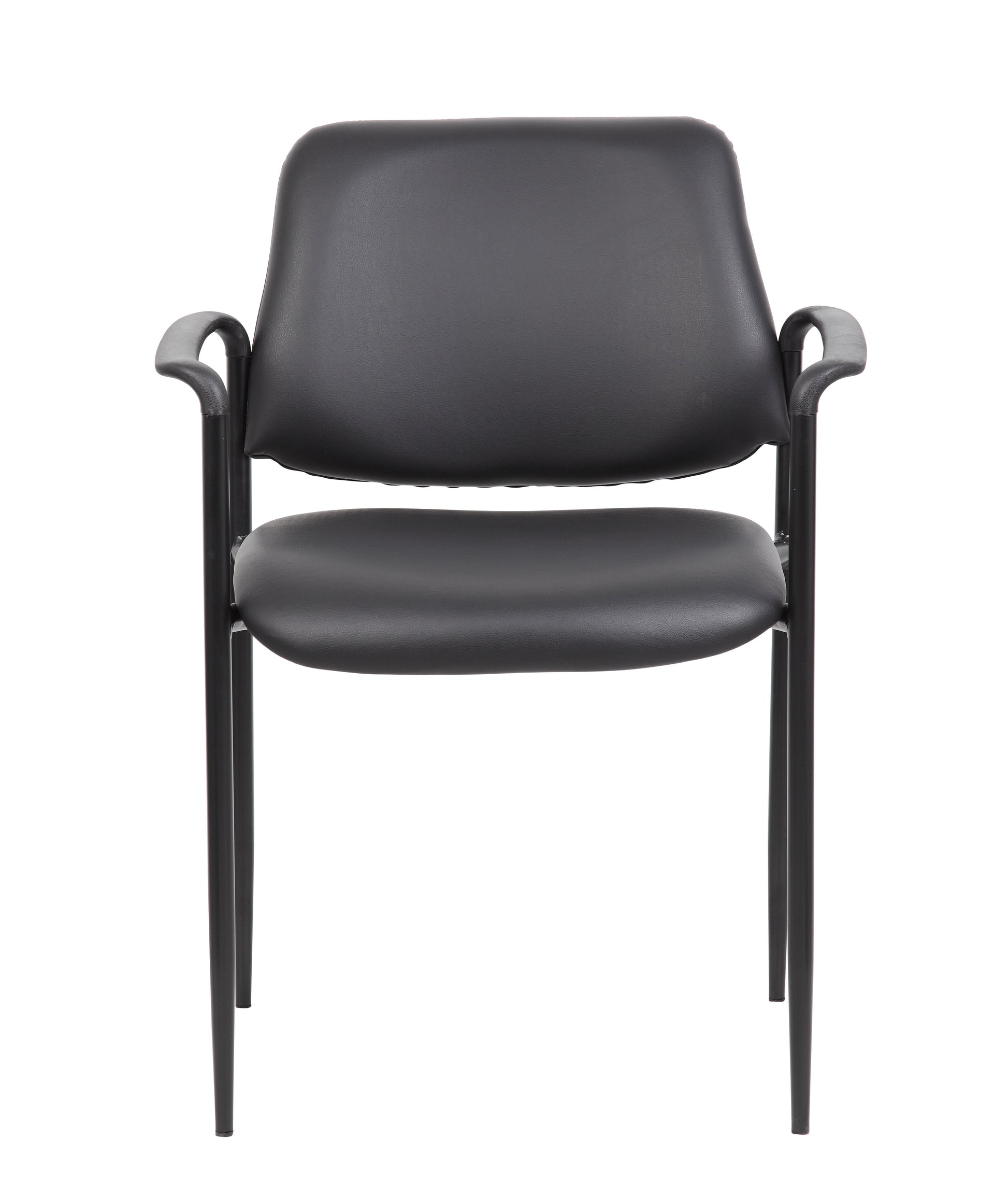 Boss Square Back  Diamond Stacking Chair W/Arm In Black Caressoft image 4