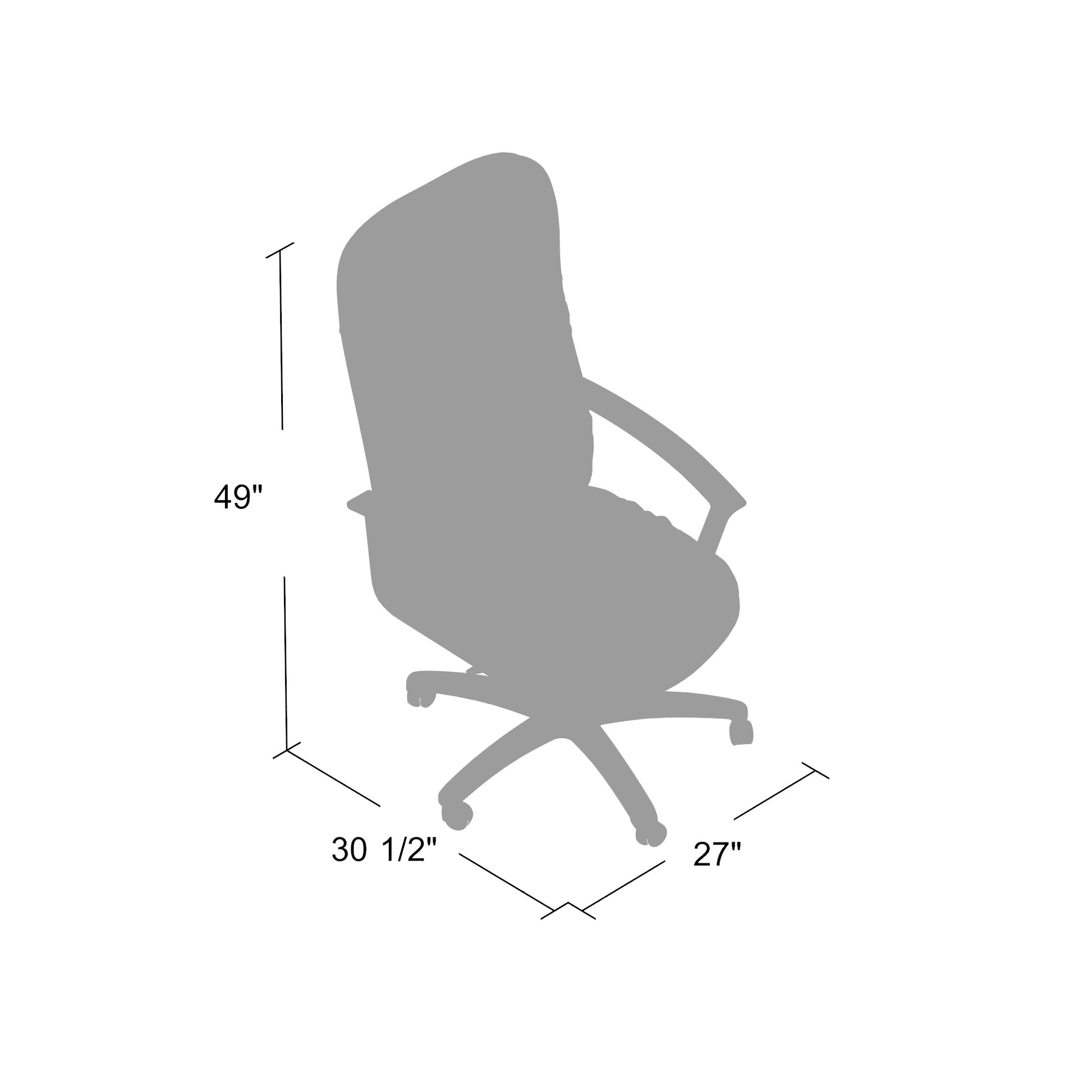 Boss High Back LeatherPlus Chair W/ Chrome Base image 2
