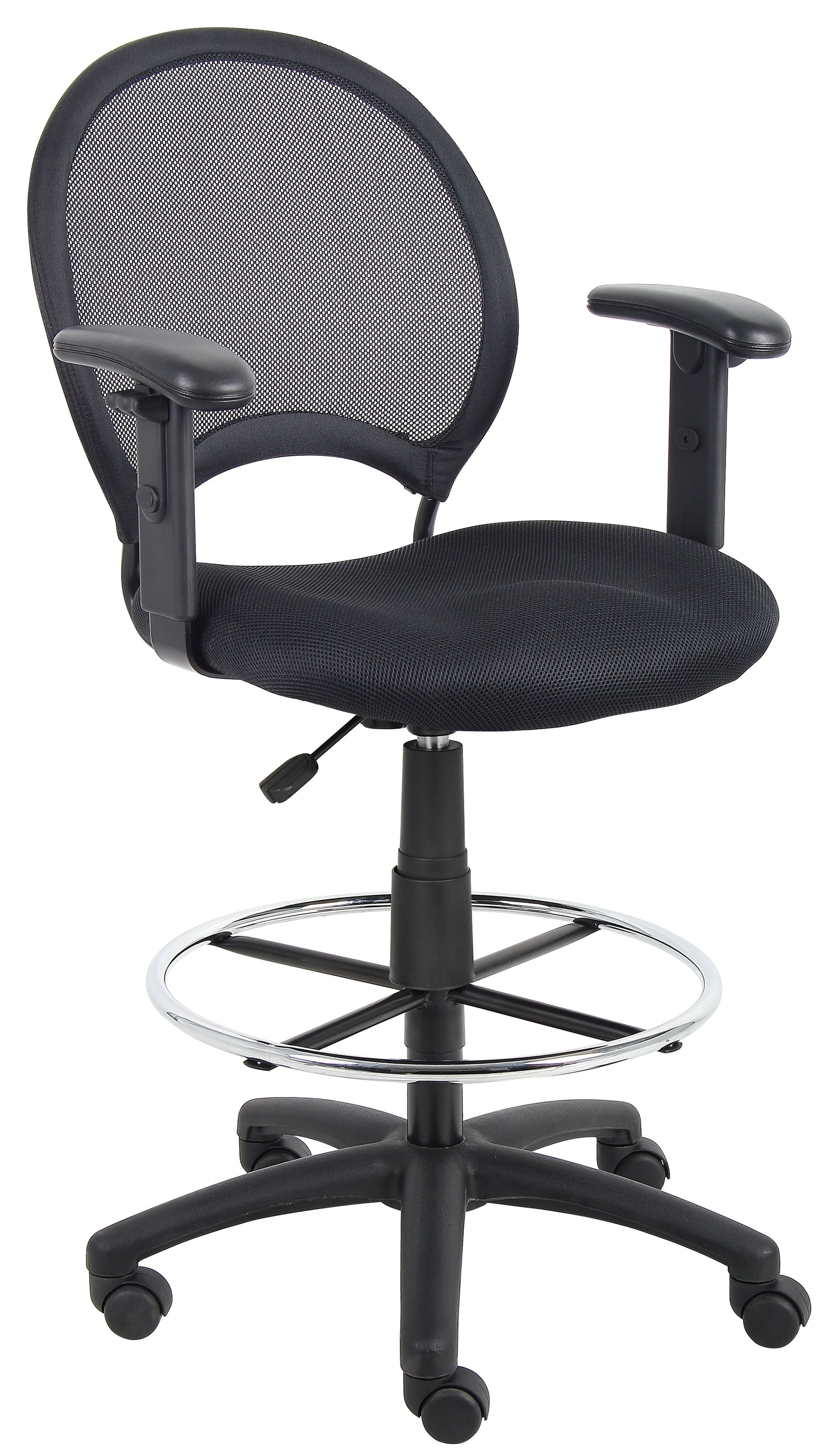 Boss Mesh Drafting Stool W/ Adjustable Arms