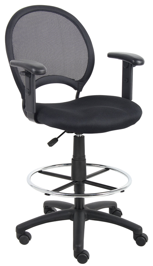 Boss Mesh Drafting Stool W/ Adjustable Arms
