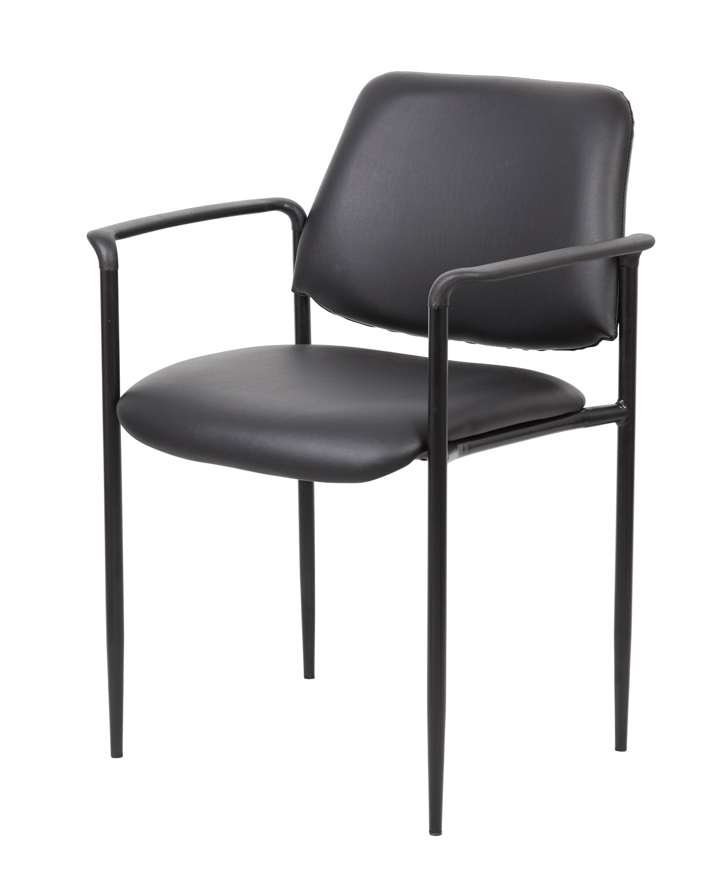 Boss Square Back  Diamond Stacking Chair W/Arm In Black Caressoft image 3
